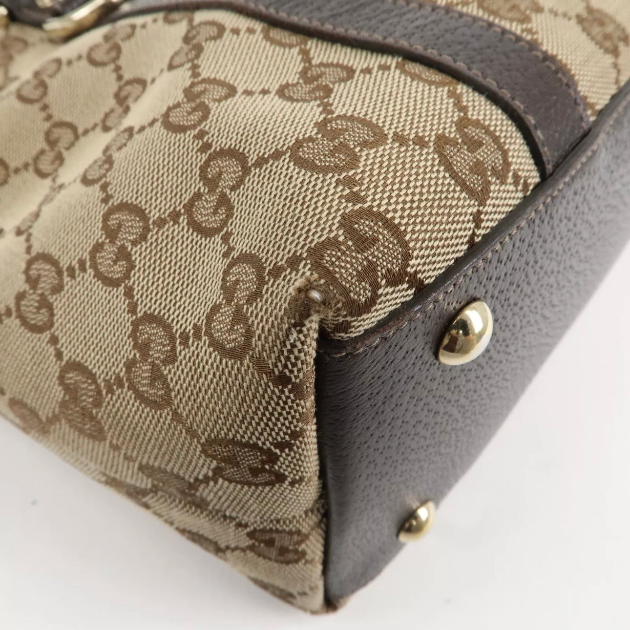 Gucci Abbey GG Canvas Leather Tote Bag