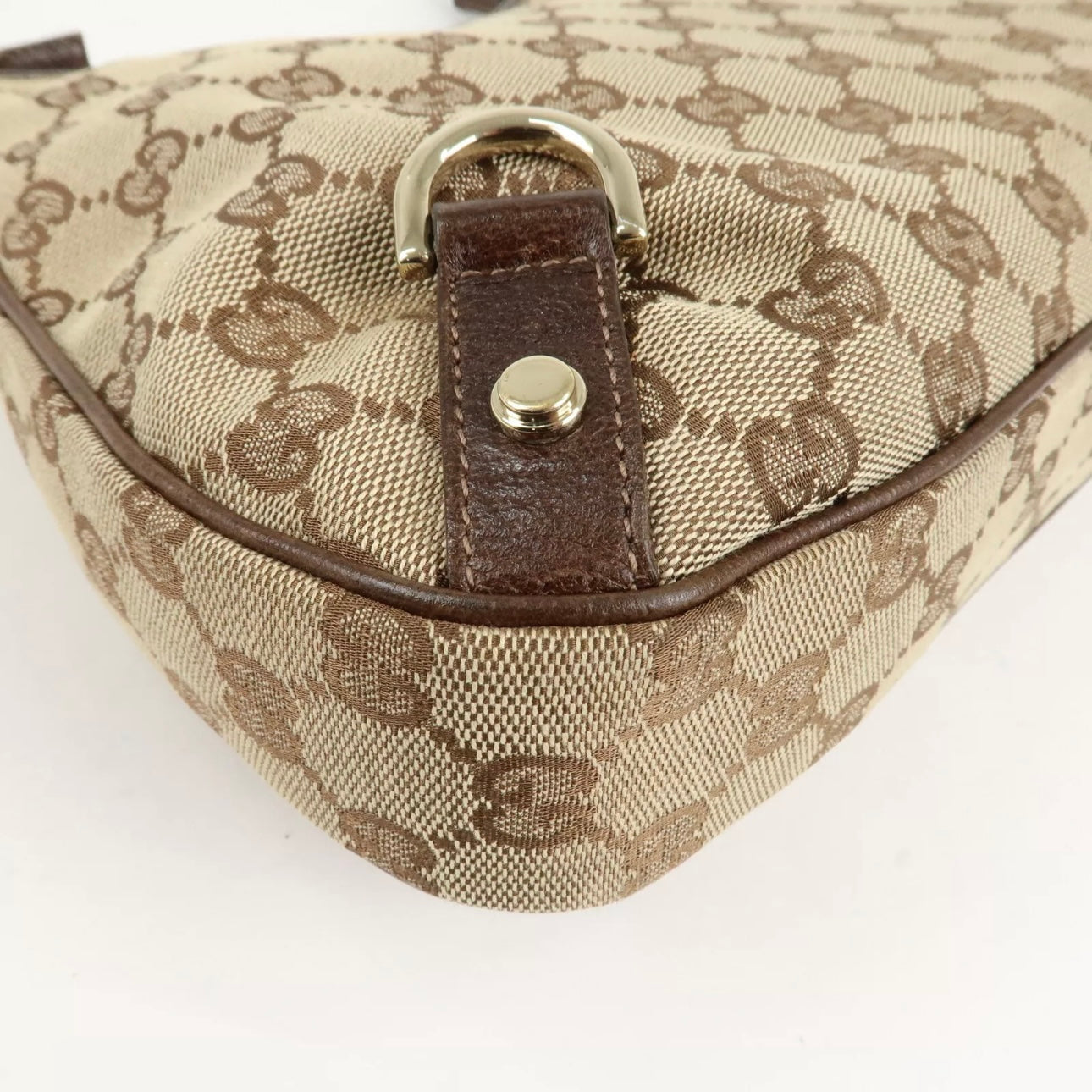 GUCCI Abbey GG Canvas Leather Shoulder Bag