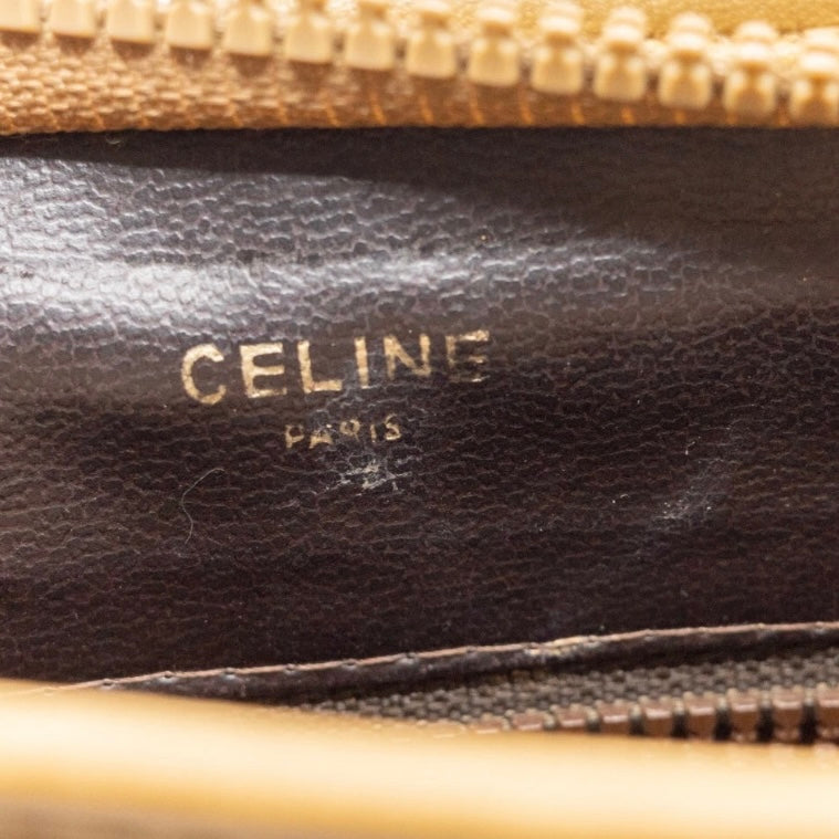 CELINE Macadam Clutch Bag - Leather PVC Beige, Gold