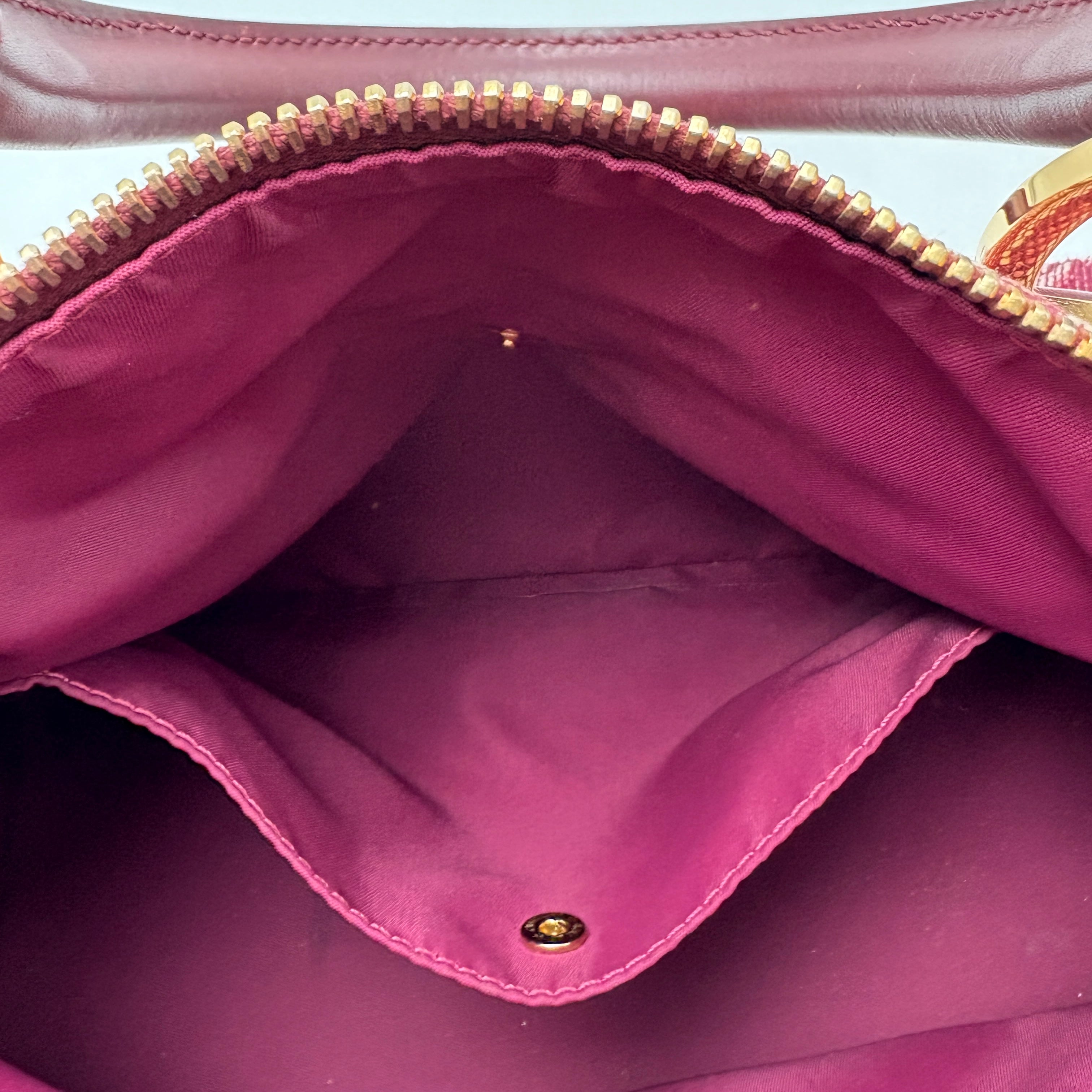 Dior Trotter Boston burgundy bag