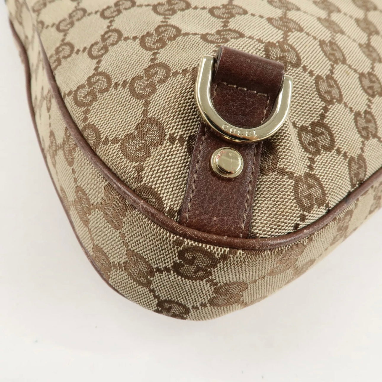 GUCCI Abbey GG Canvas Leather Shoulder Bag