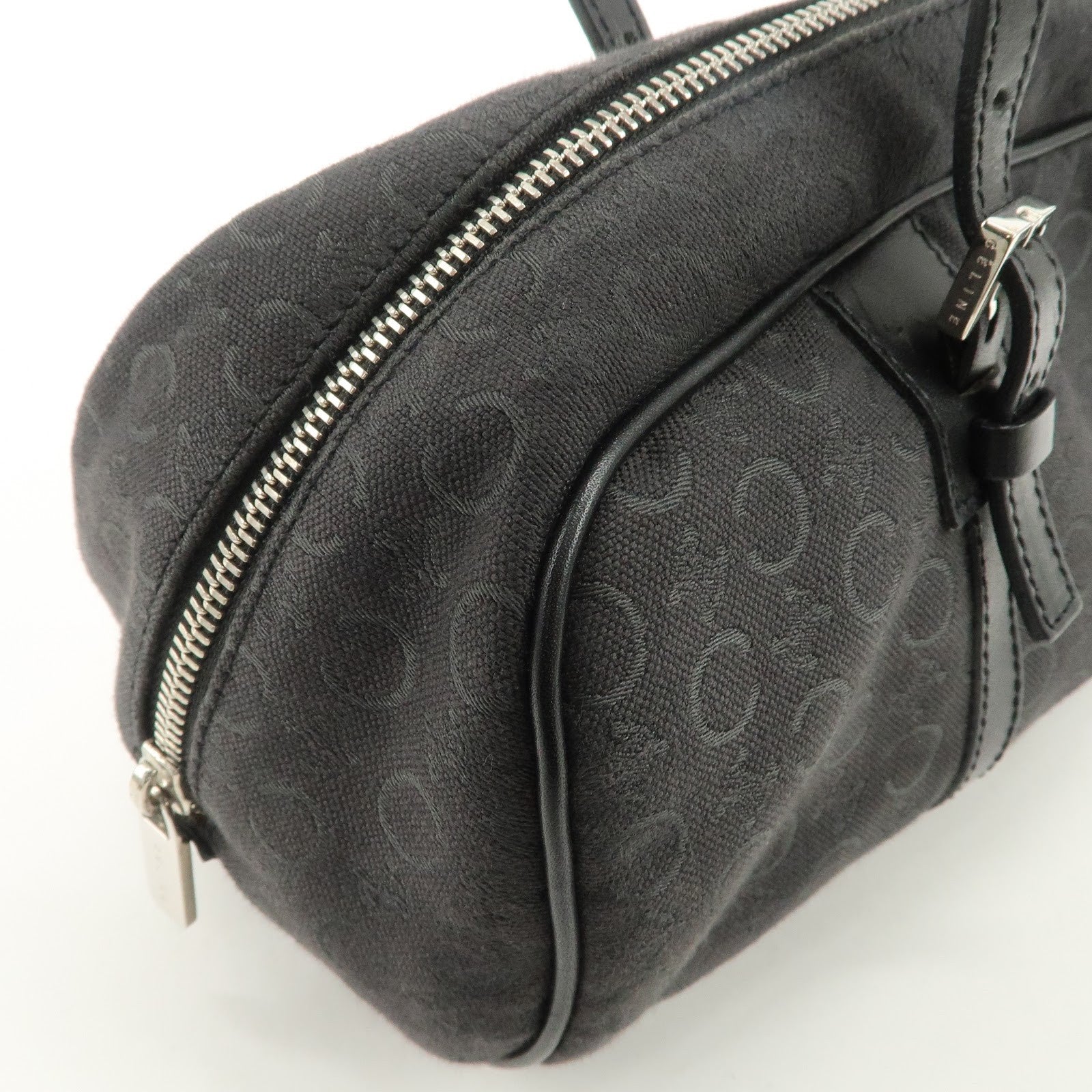 Celine C Macadam Mini Boston Bag - Black, Canvas