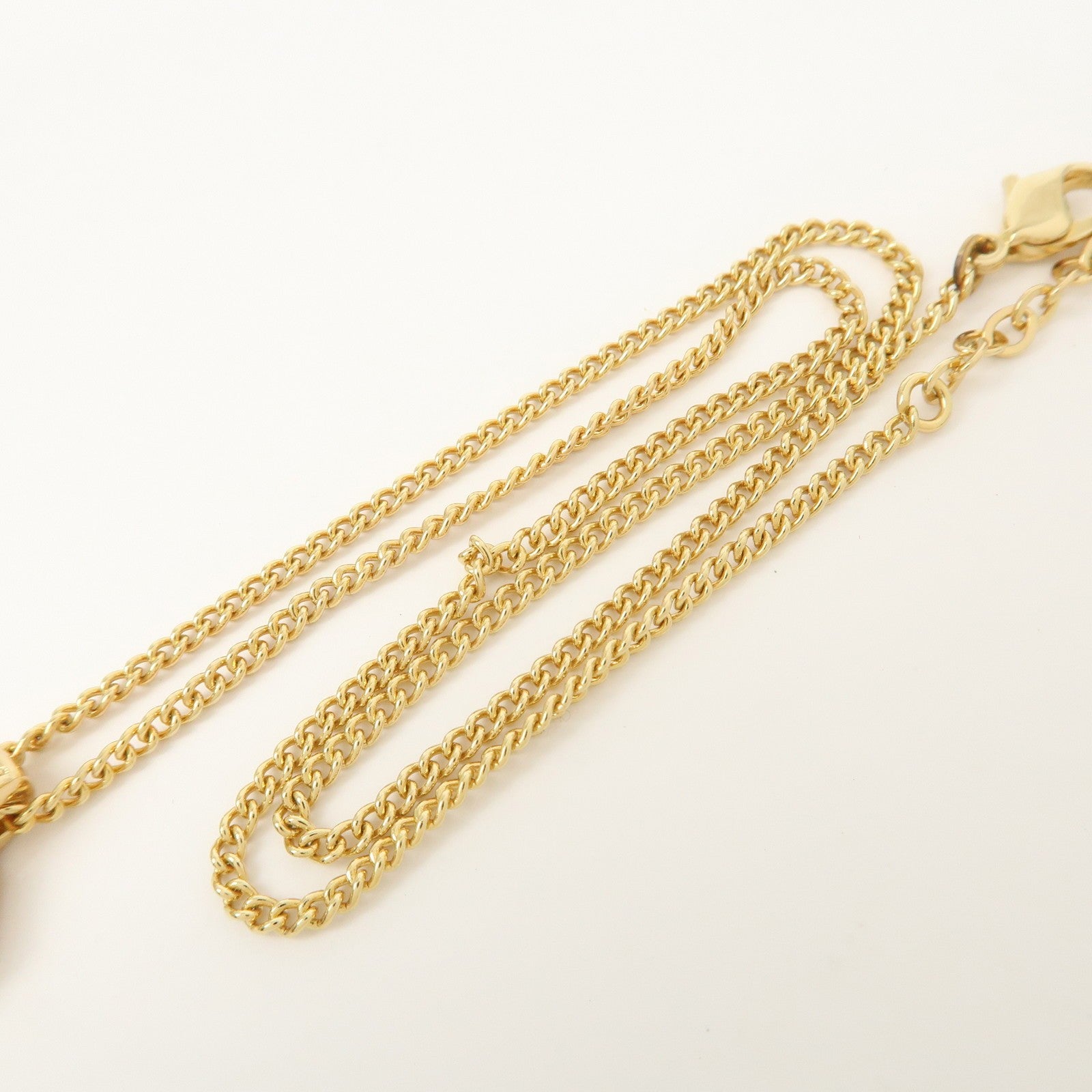 Christian Dior Logo Metal Necklace Choker - Gold, Black