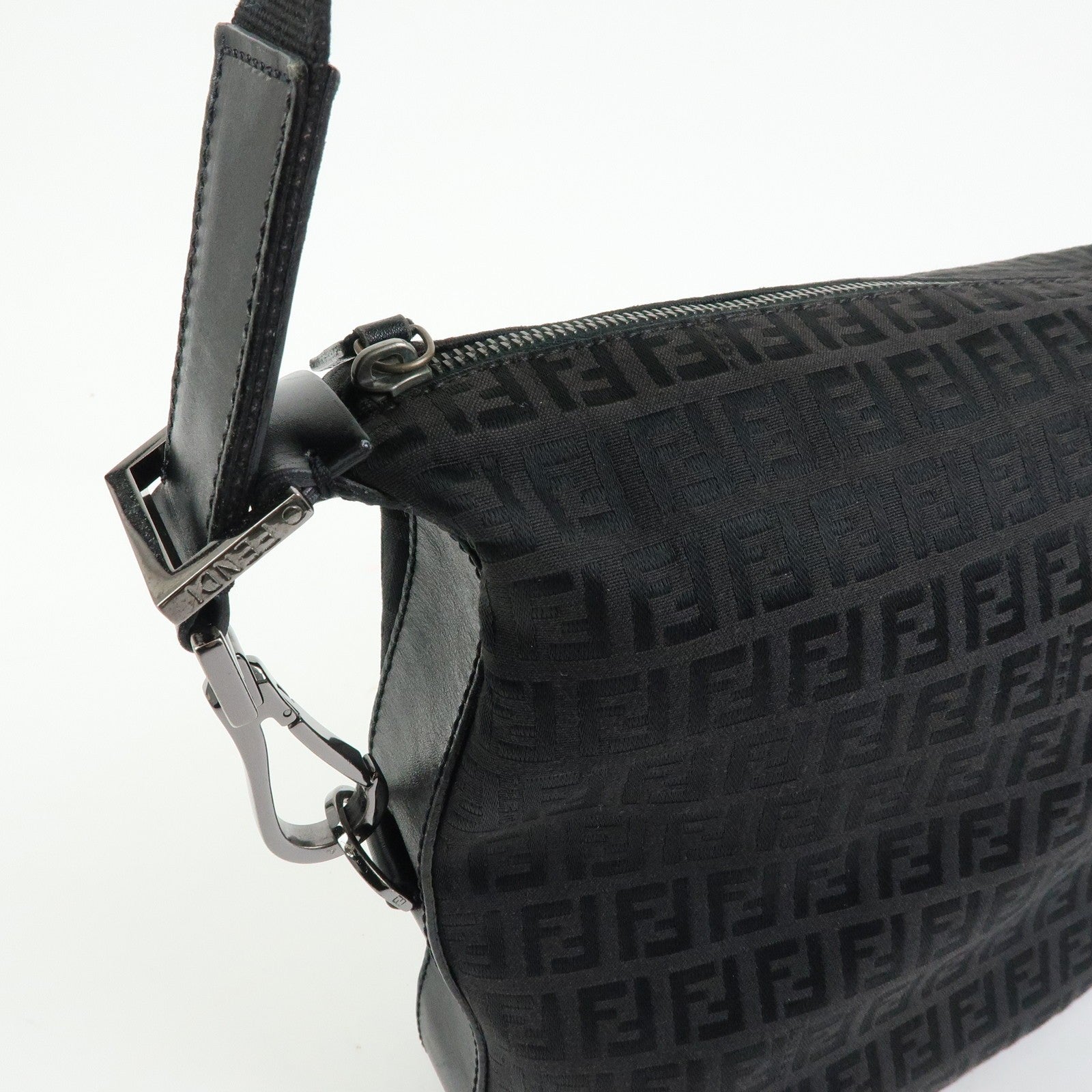 Fendi Shoulder Bag - Black, Canvas, Leather