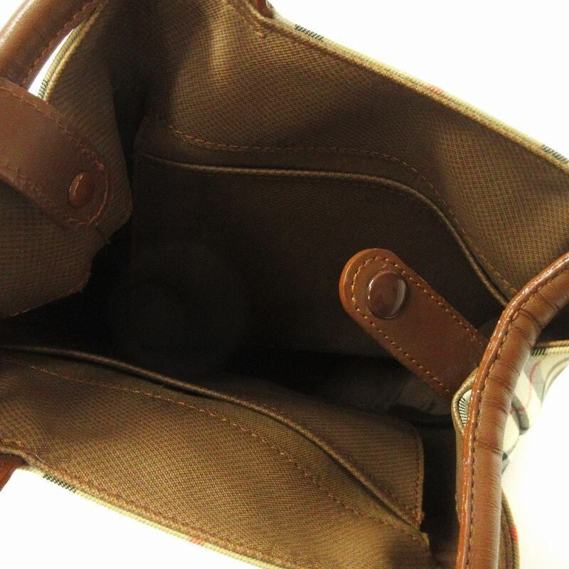 Burberry Nova Check Shoulder Bag - Brown Beige, Canvas Leather