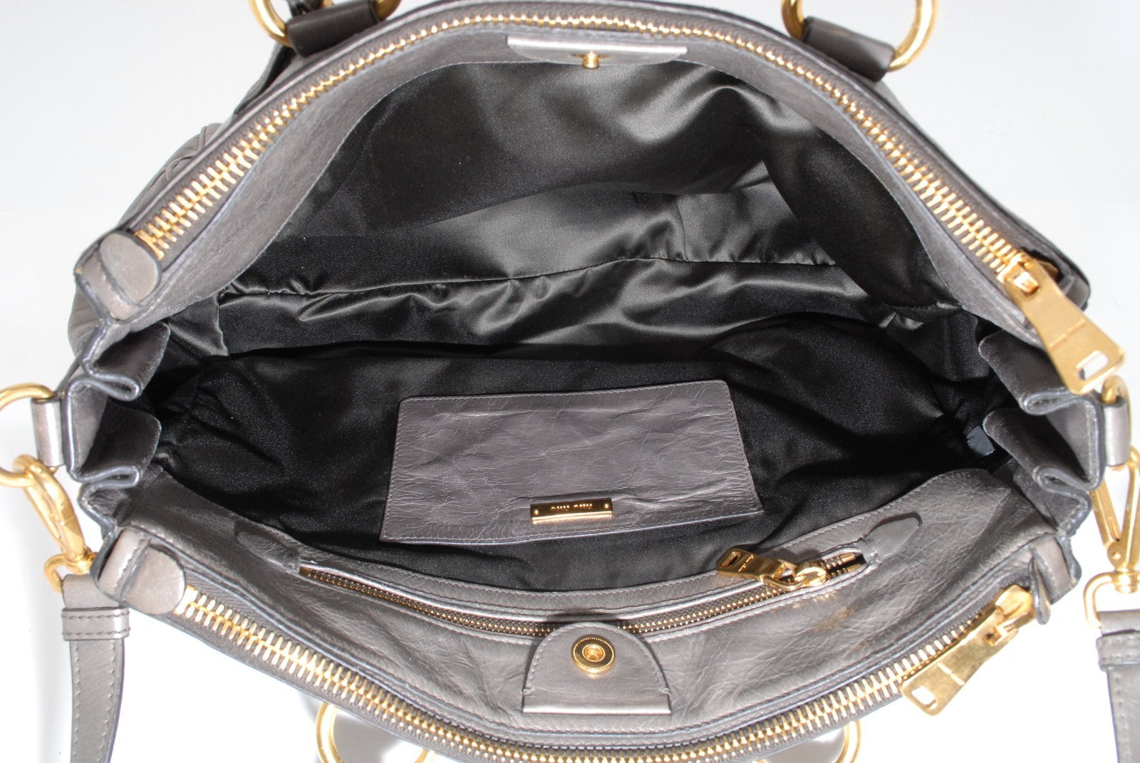 Miu Miu 2Way Satchel Handbag - Gray, Leather