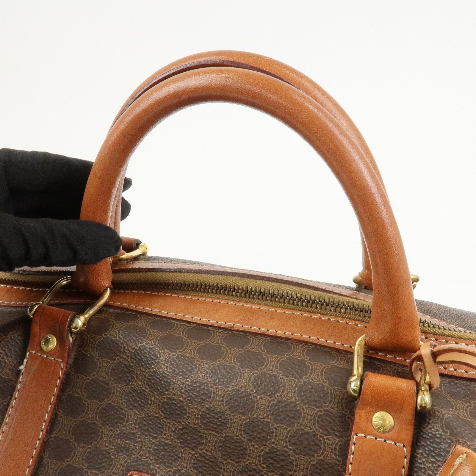 Celine Macadam Boston Bag - Brown, PVC Canvas Leather