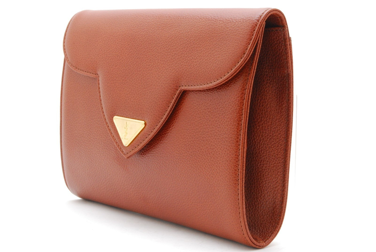 Saint Laurent Yves Clutch - Brown, Leather