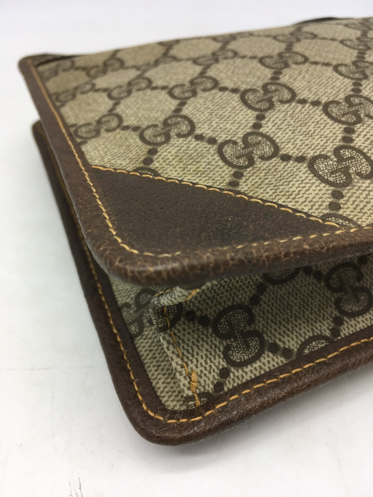 Gucci GG Supreme Monogram Clutch Bag - Beige/Brown, PVC Leather