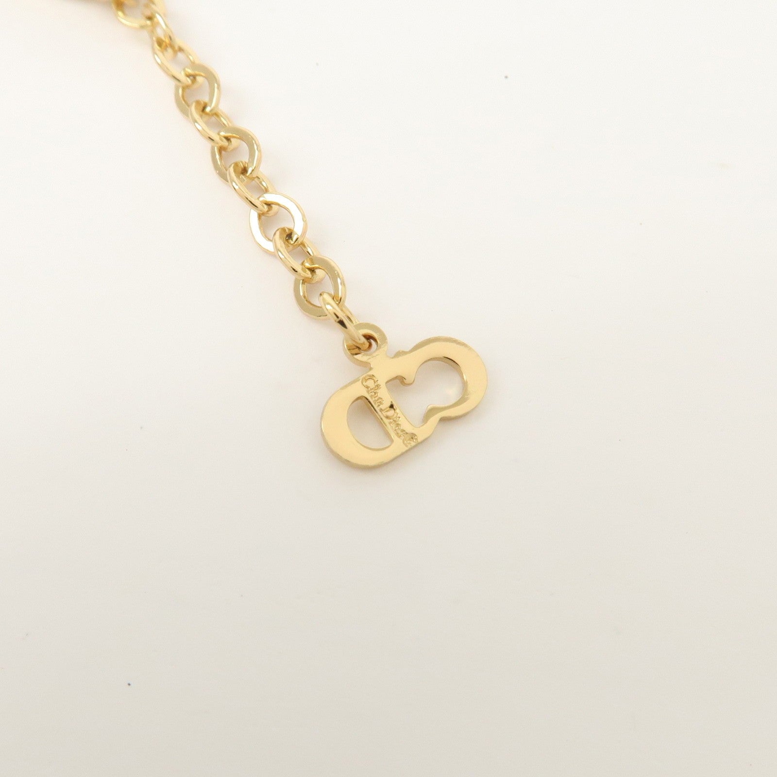 Christian Dior Logo Metal Necklace Choker - Gold, Black