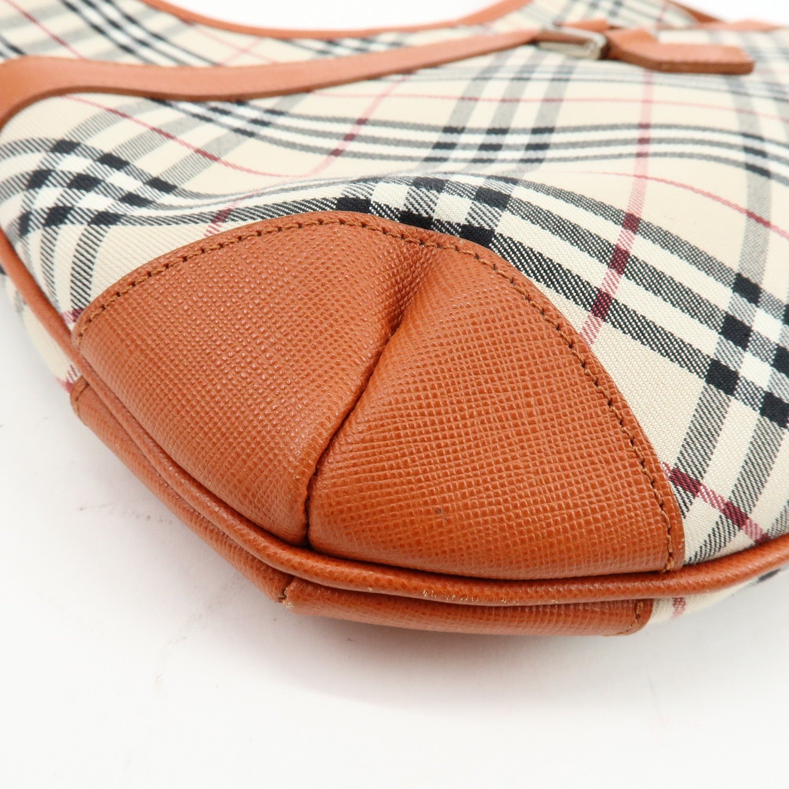 Burberry Nova Plaid Shoulder Bag - Beige, Canvas, Leather