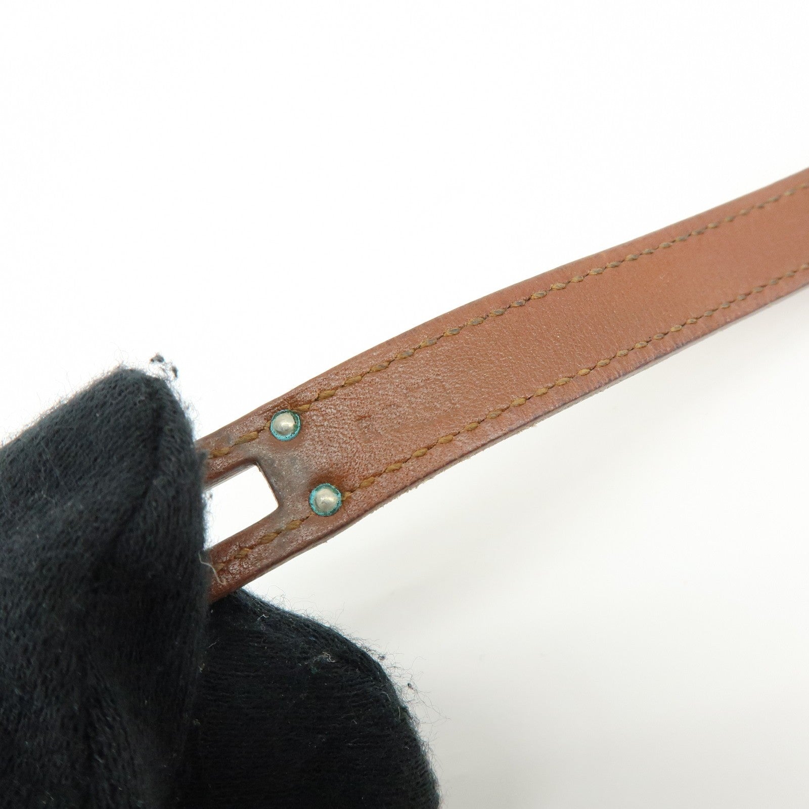 Hermès Kelly Double Tour Bracelet - Brown, Silver, Leather