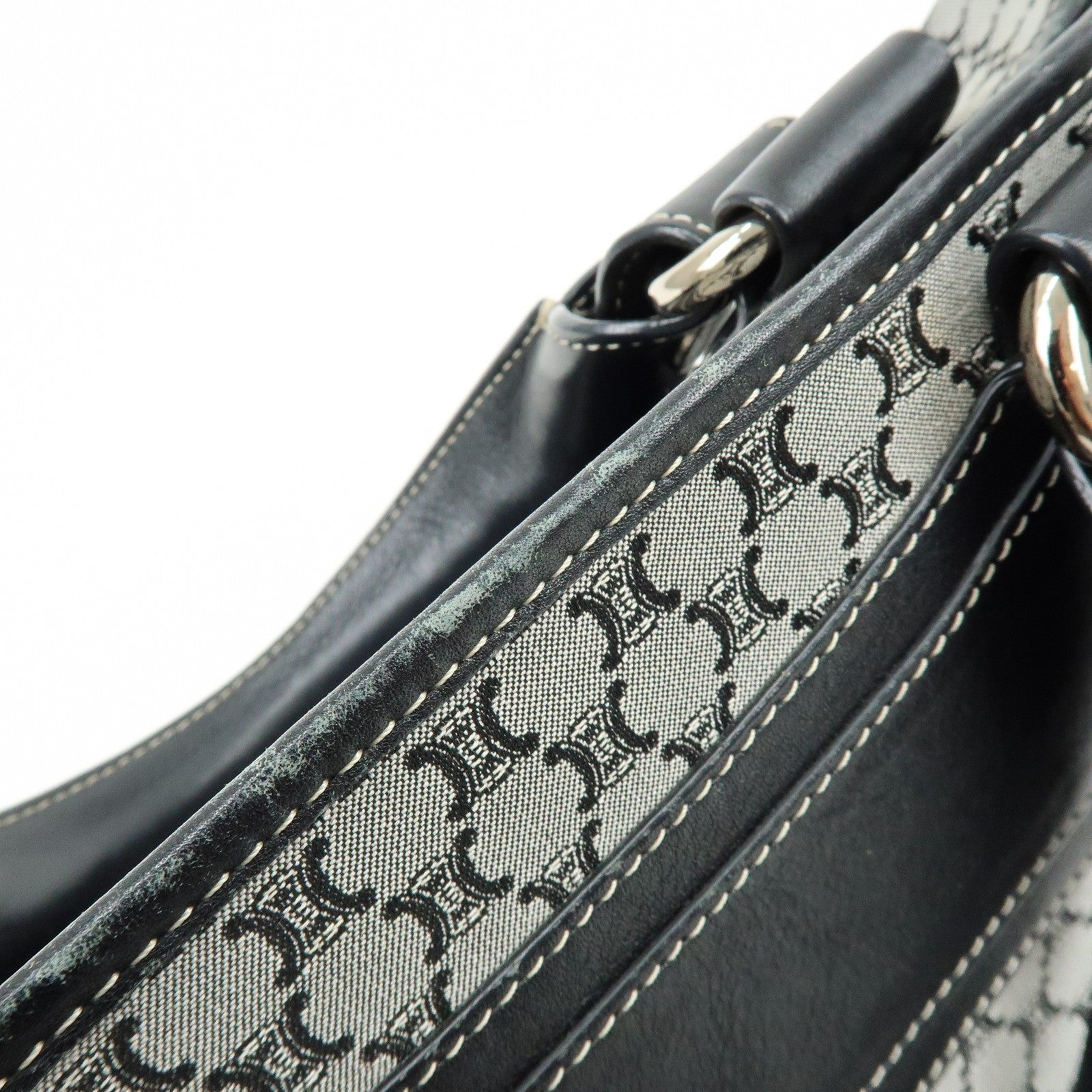 Celine Macadam Boogie Hand Bag - Navy, Canvas Leather