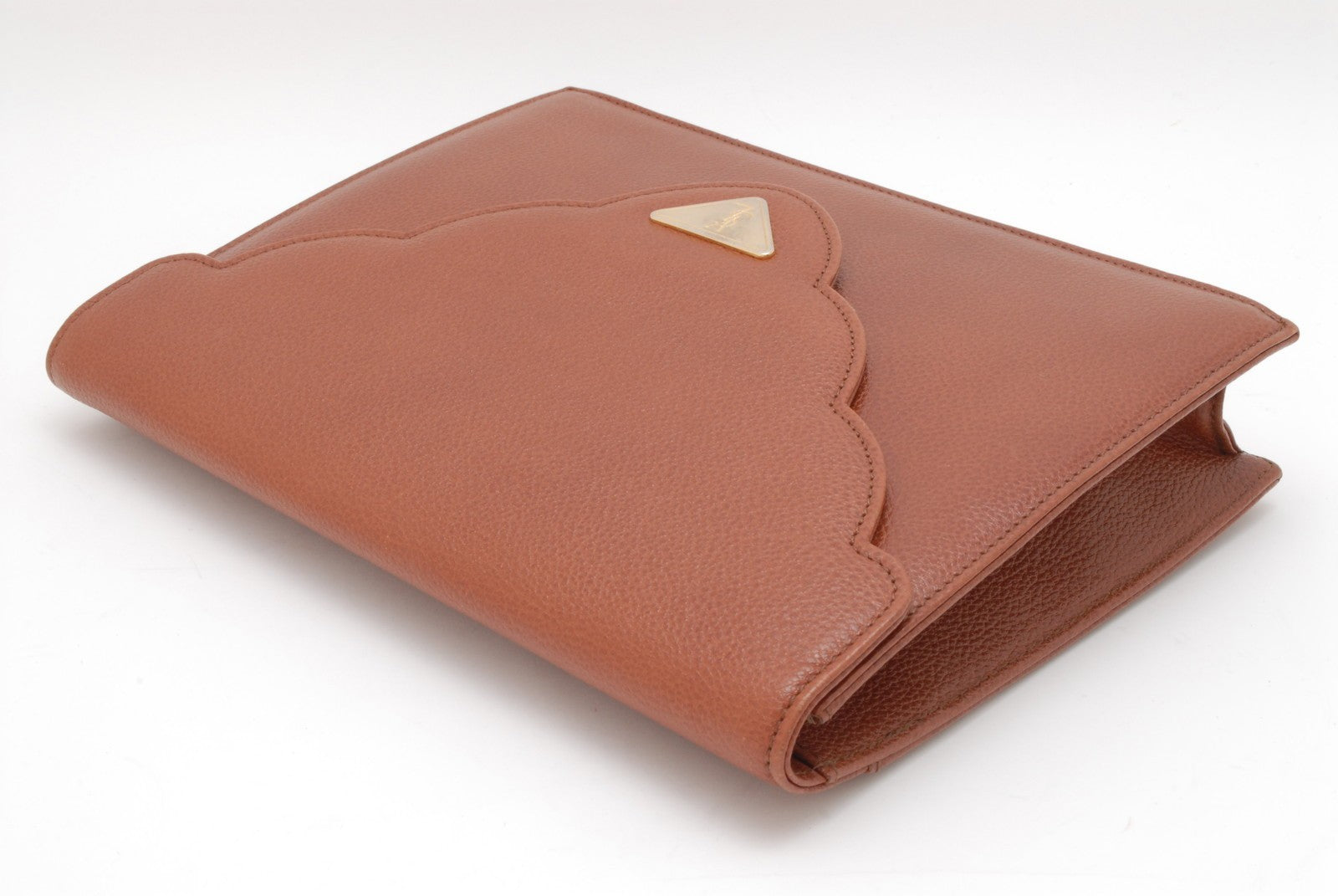Yves Saint Laurent YSL Logo Clutch - Brown, Leather