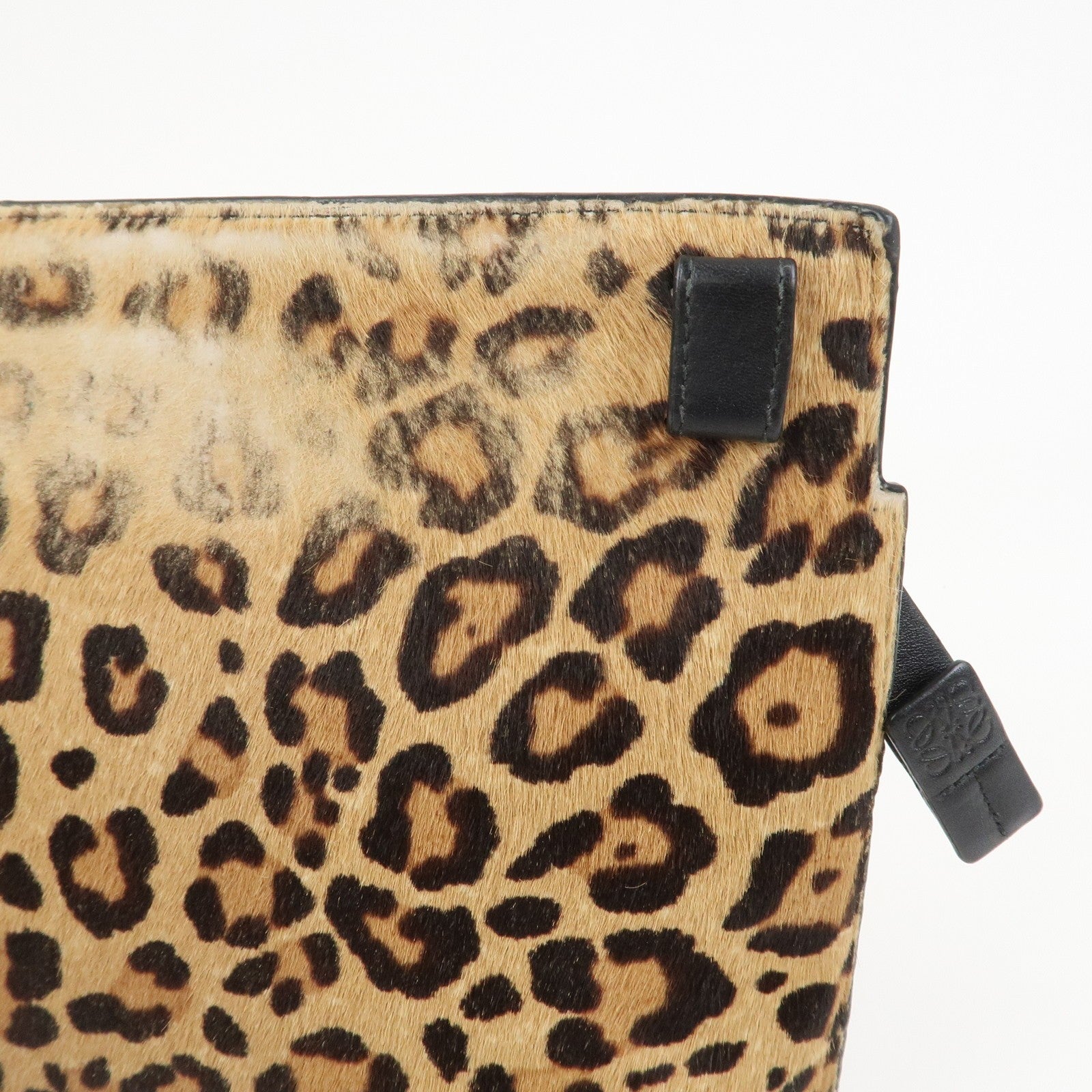 Loewe Anagram Logo Clutch Bag - Leopard, Unborn Calf Leather