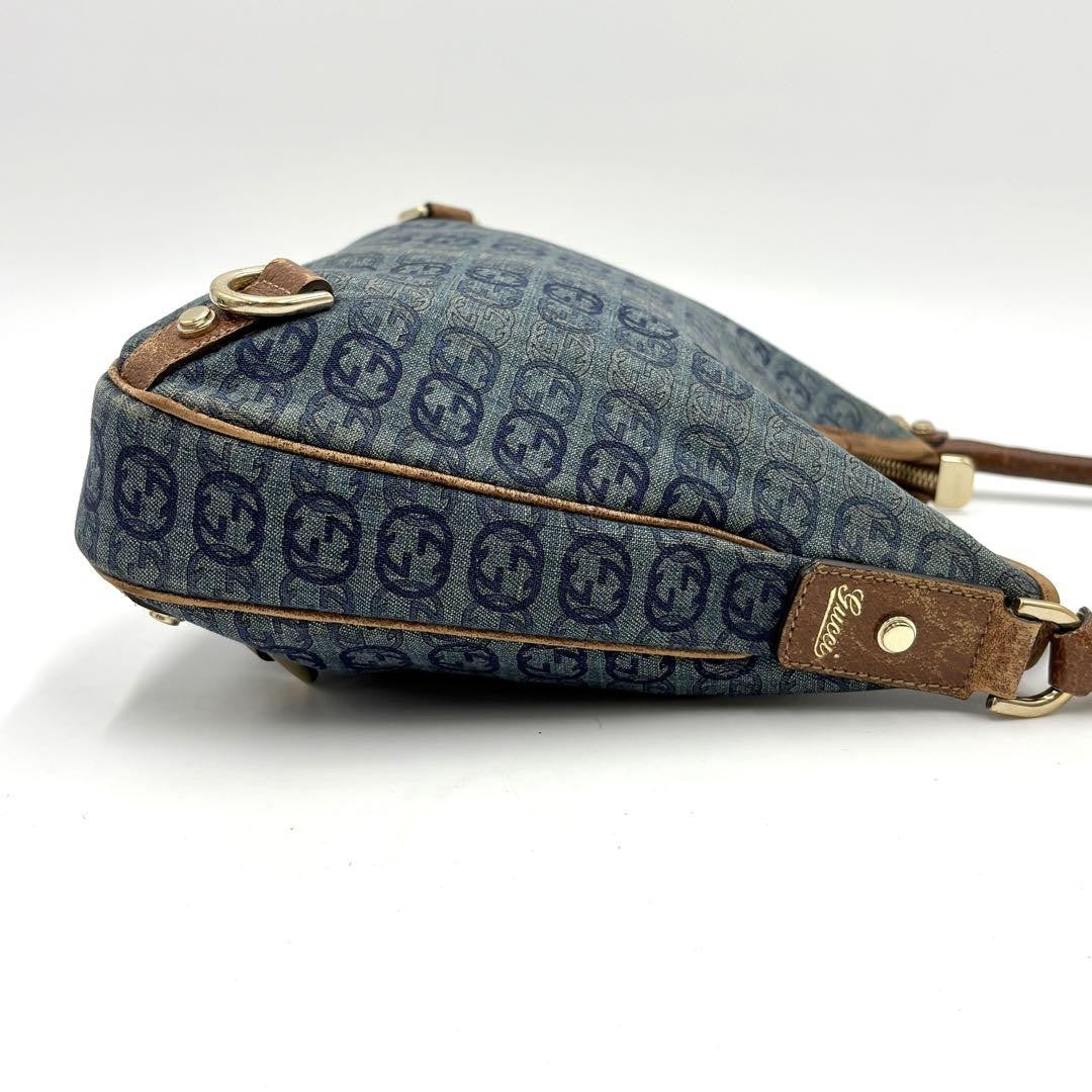 Gucci Abbey Shoulder Bag - Brown x Blue, Denim Leather