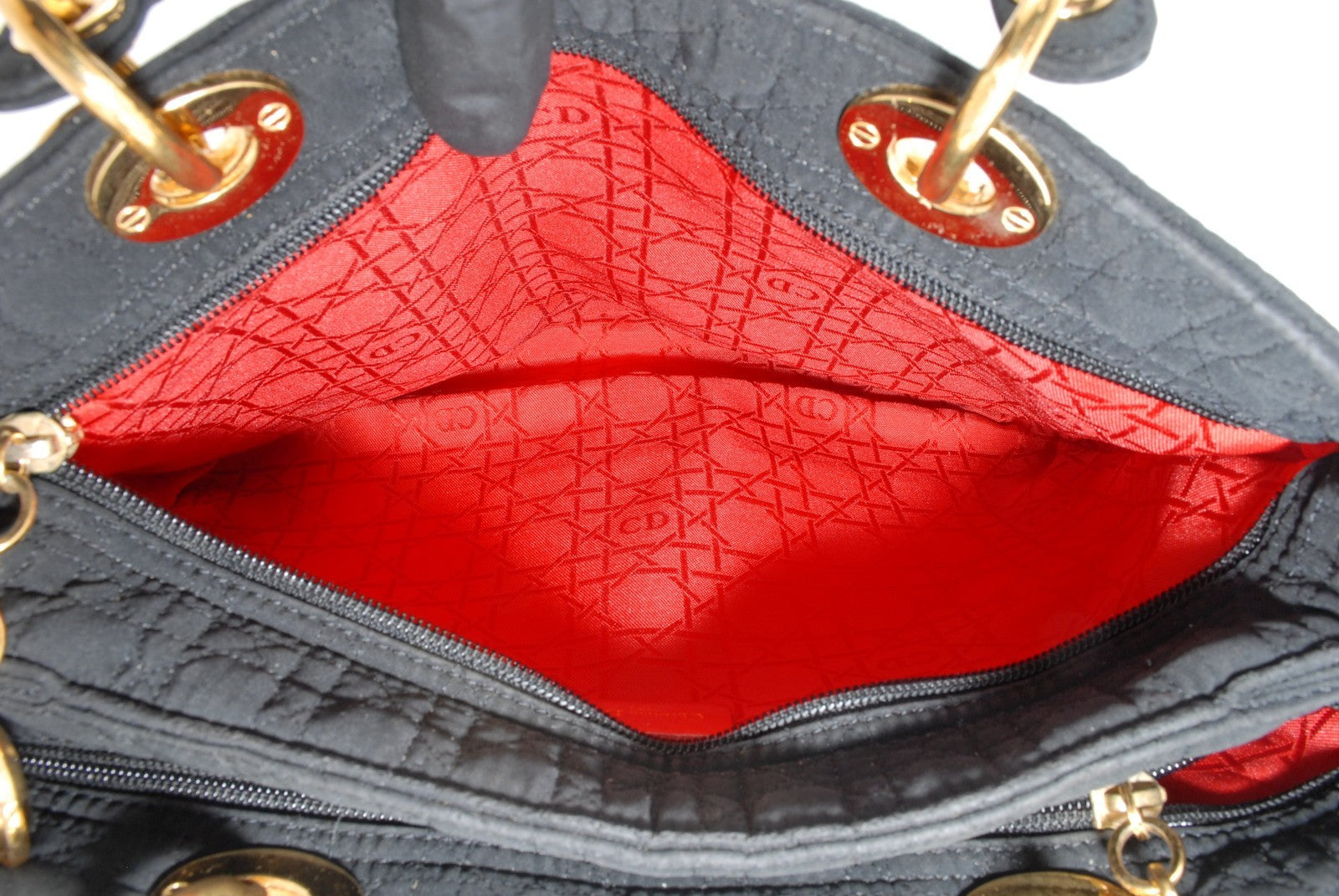 Christian Dior Lady Dior Handbag - Black, Nylon