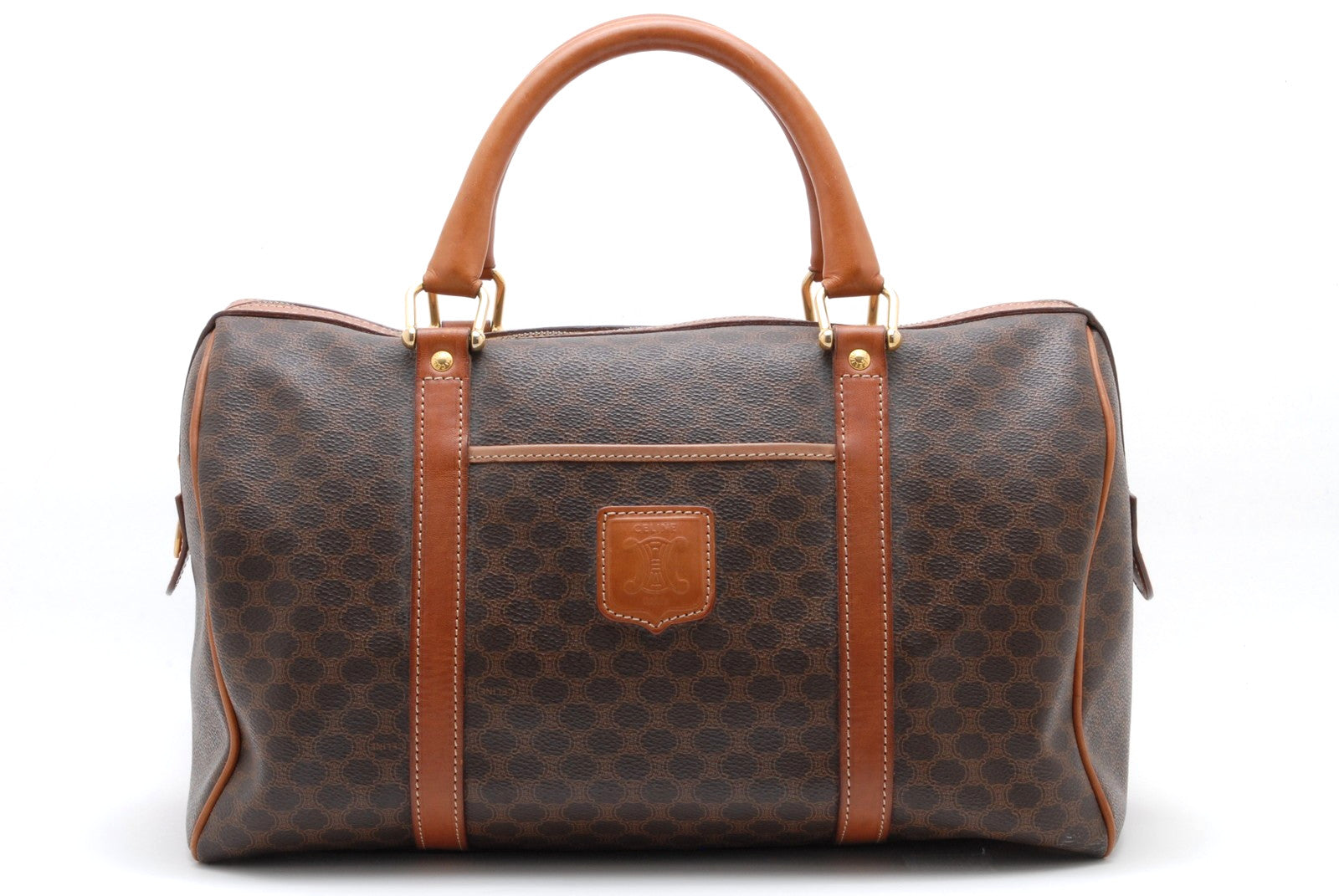 Celine Macadam Boston Bag - Brown, PVC Leather