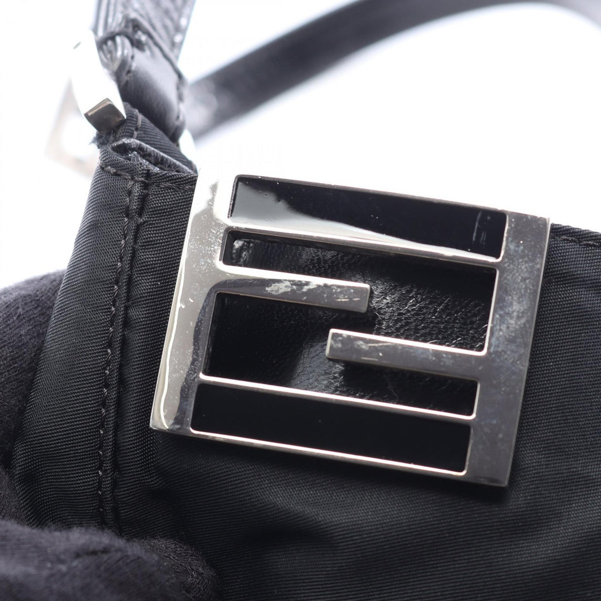 Fendi FF Fittings Shoulder Bag - Black, Nylon Leather