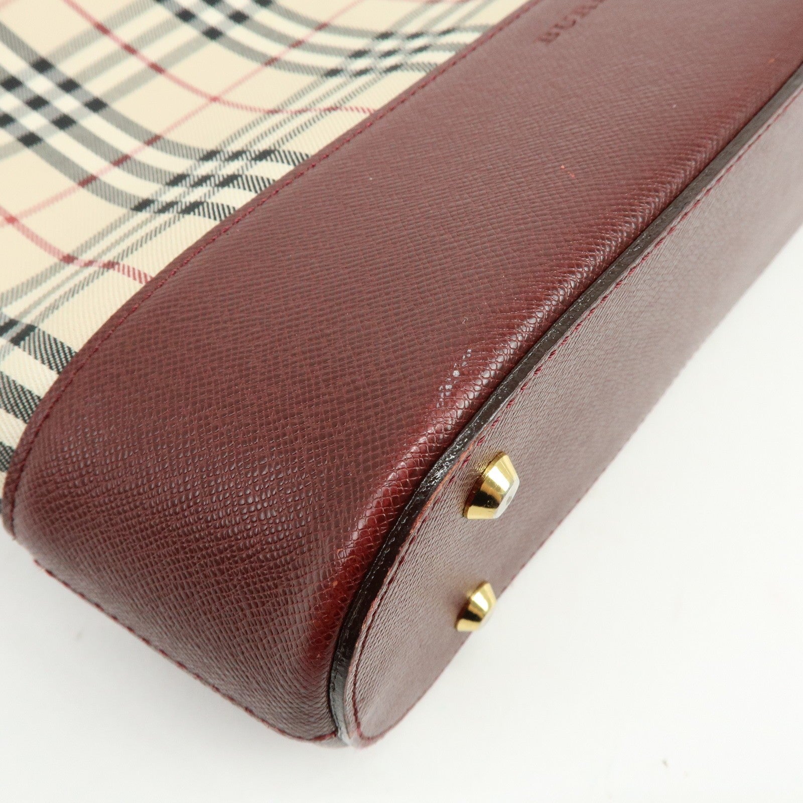 Burberry Shoulder Bag - Beige, Bordeaux, Canvas Leather