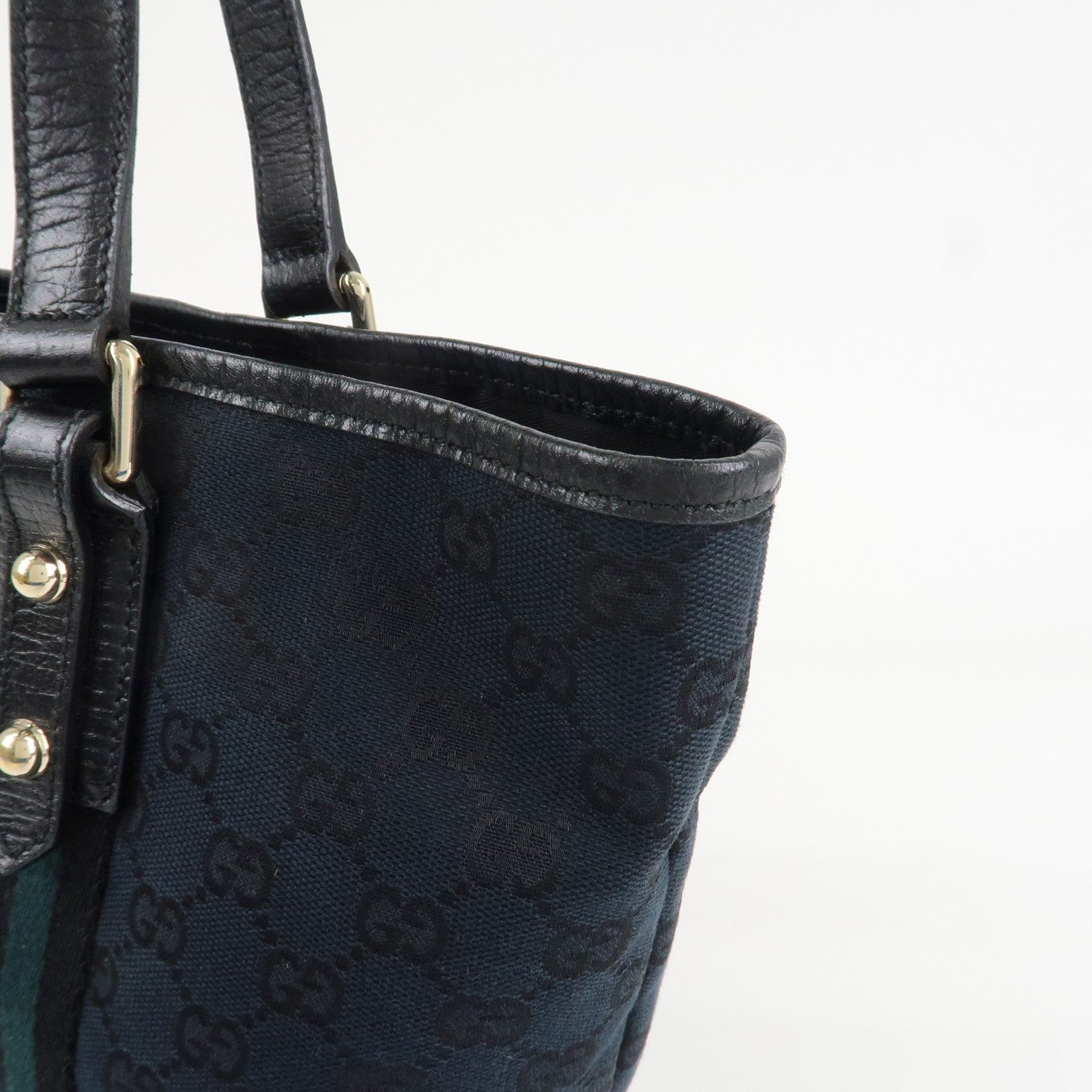 Gucci Tote Shoulder Bag - Black, Canvas Leather