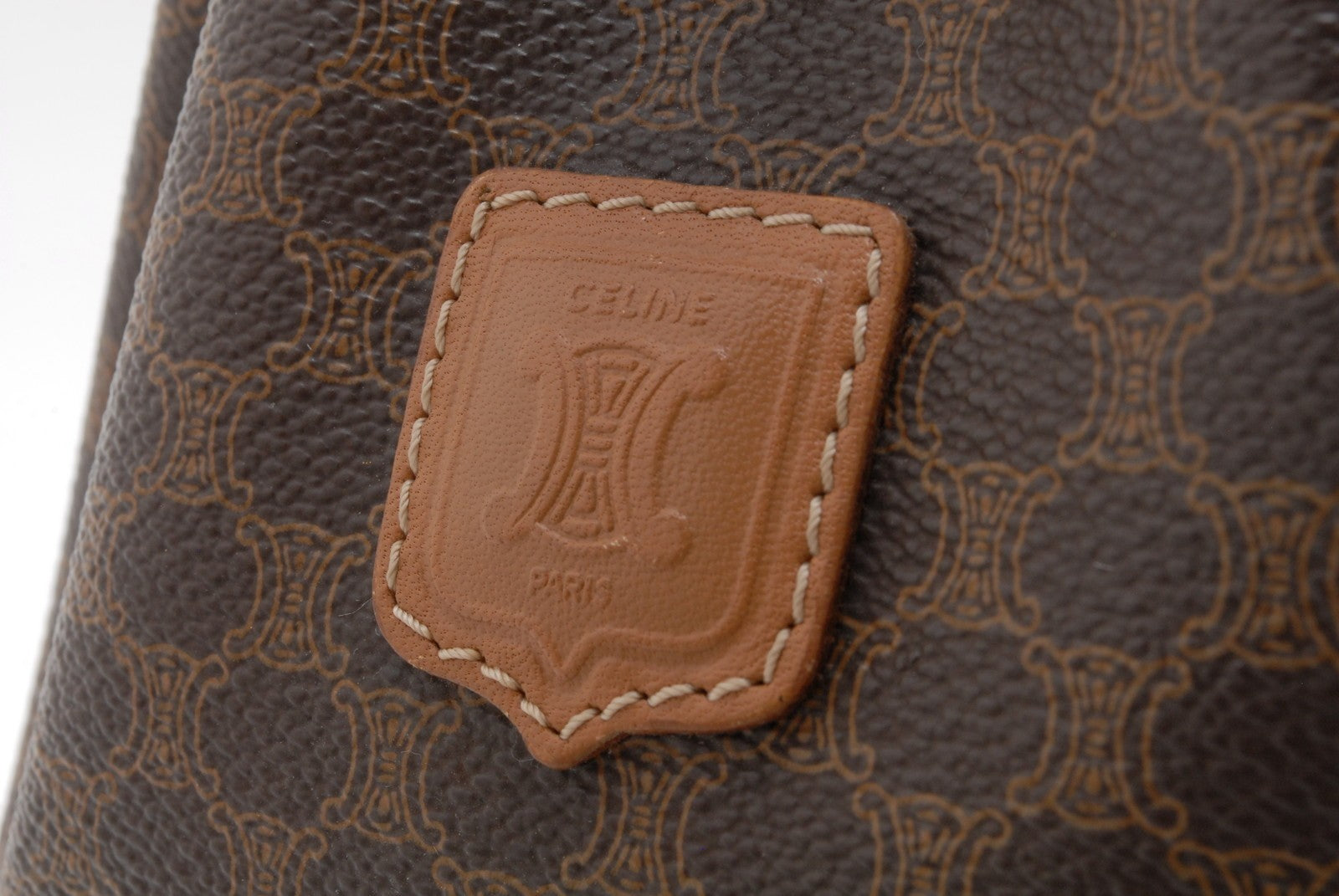 Celine Macadam Drawstring Bucket Mini Shoulder Bag - Brown, PVC