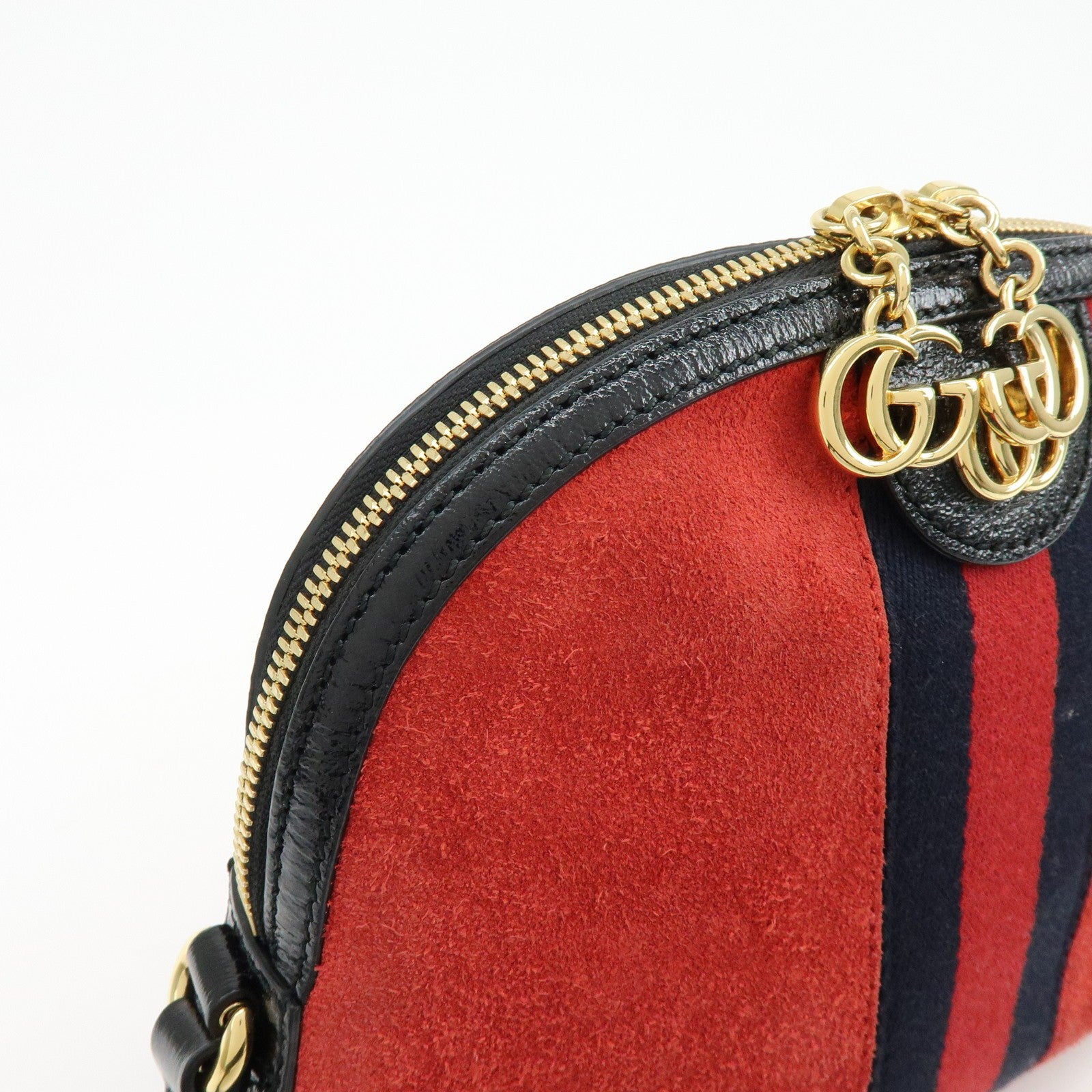 Gucci Suede Shoulder Crossbody Bag - Red Navy, Suede