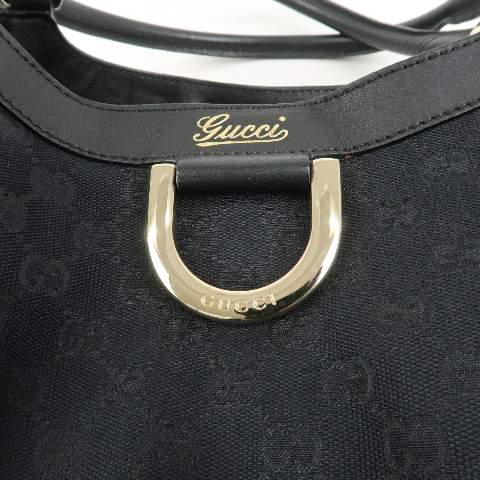 Gucci Abbey Shoulder Bag - Black, GG Canvas, Leather