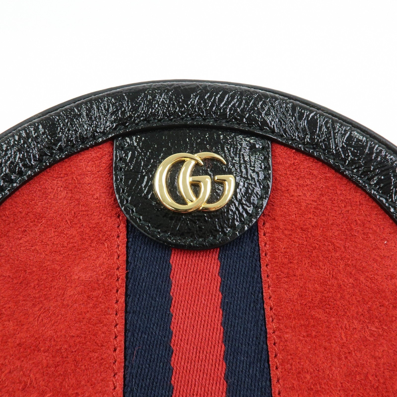 Gucci Shoulder Bag - Red, Black, Suede, Patent Leather