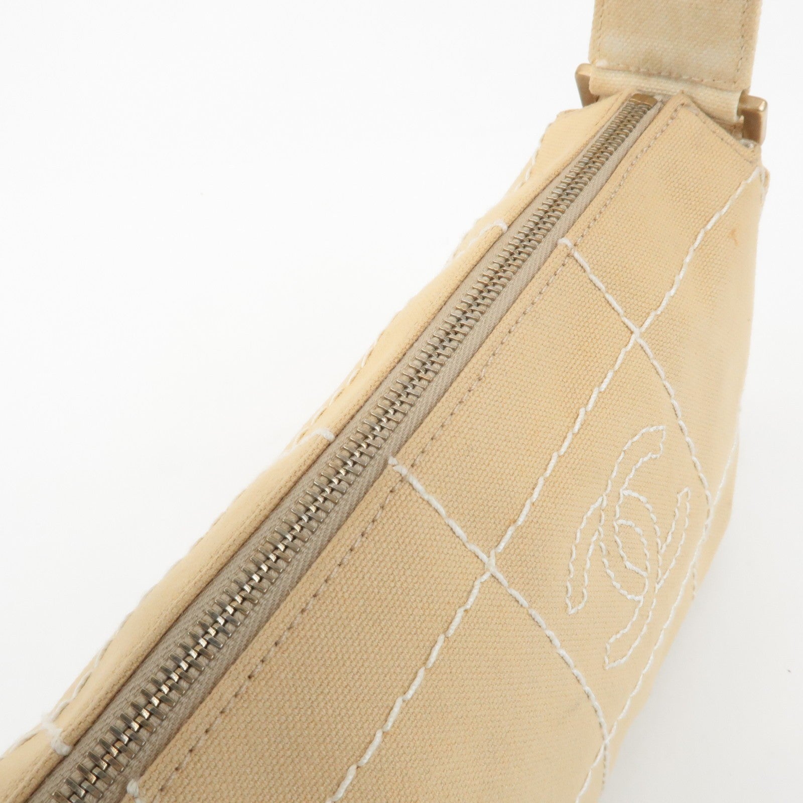 Chanel Wild Stitch Shoulder Bag - Beige, Canvas