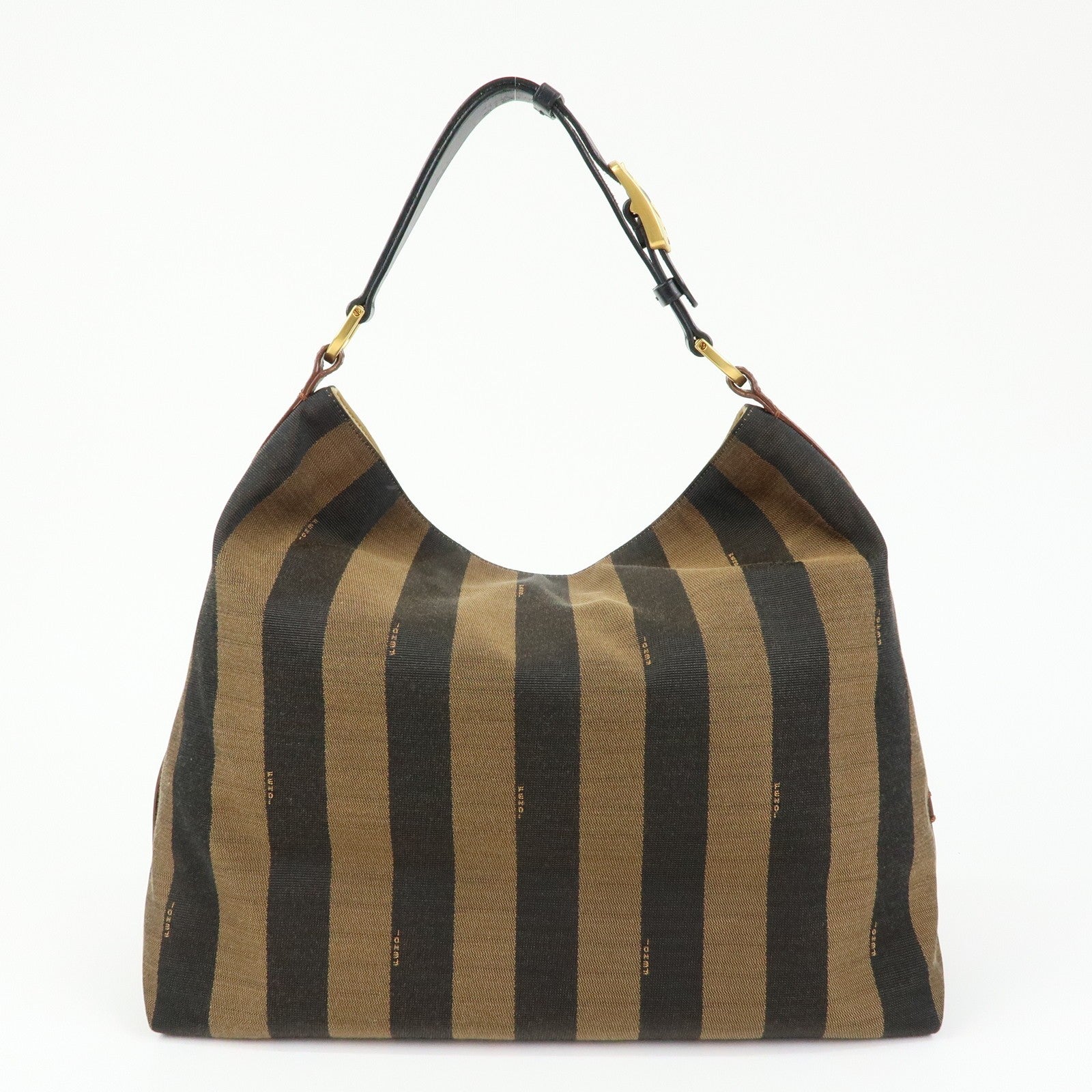 Fendi 8BR653 Shoulder Bag - Brown, Black, Canvas, Leather