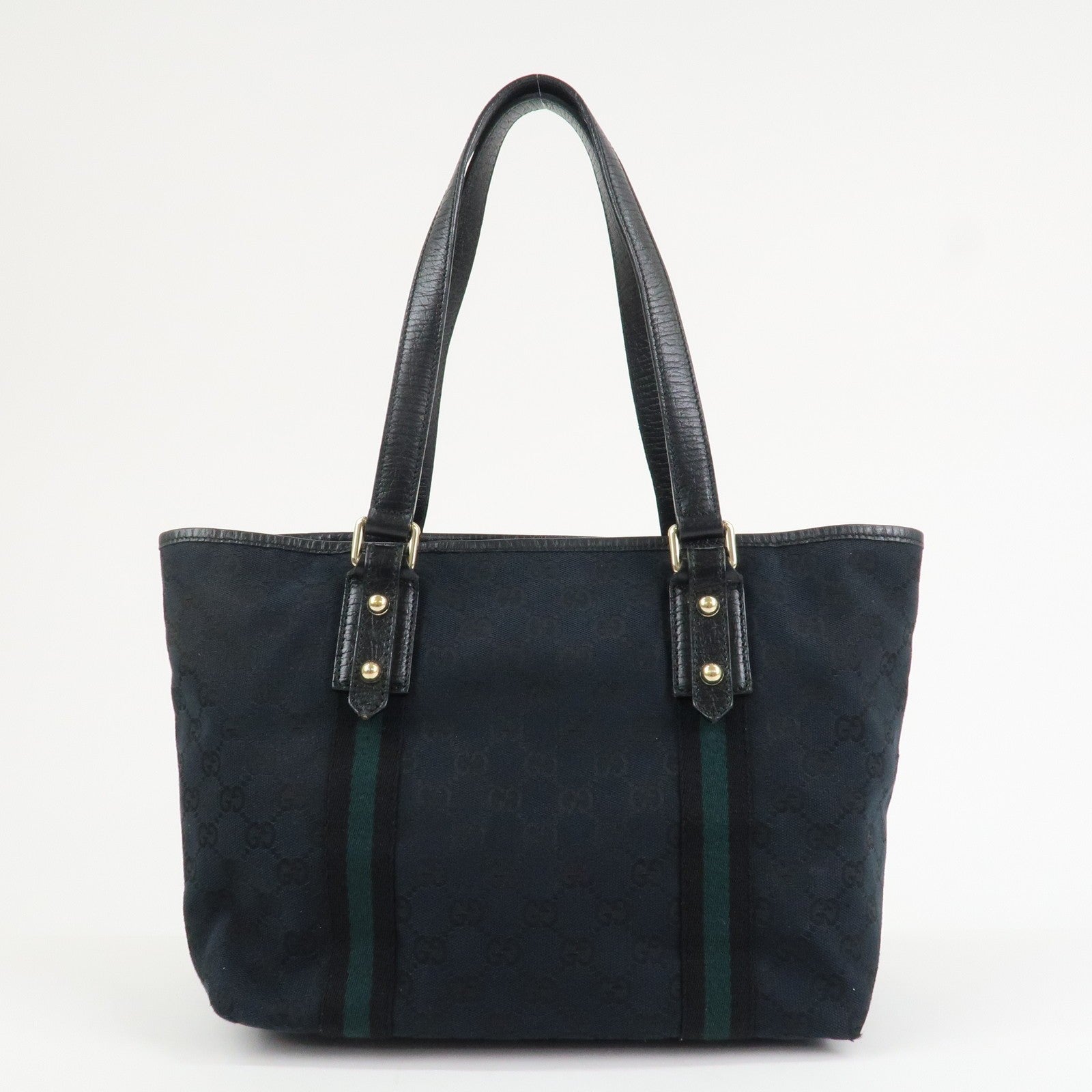 Gucci Tote Shoulder Bag - Black, Canvas Leather
