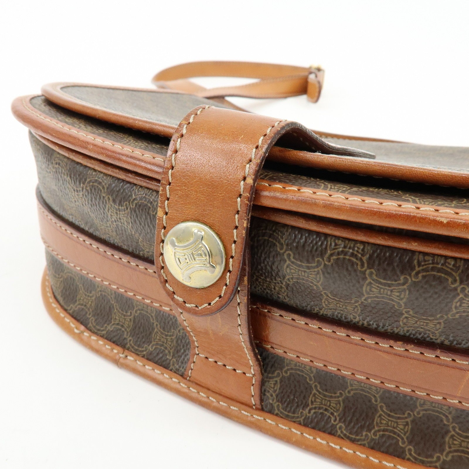 Celine Macadam Shoulder Bag - Brown, Canvas, Leather