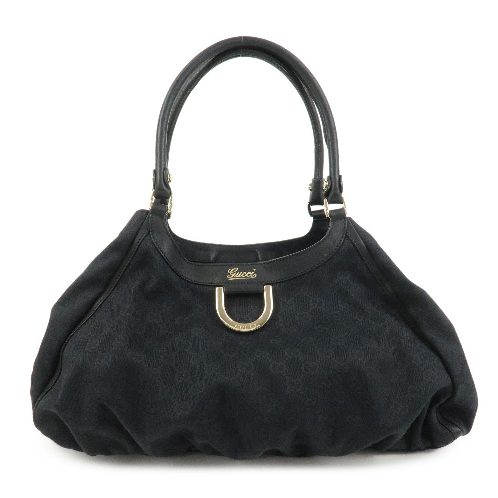 Gucci Abbey Shoulder Bag - Black, GG Canvas, Leather