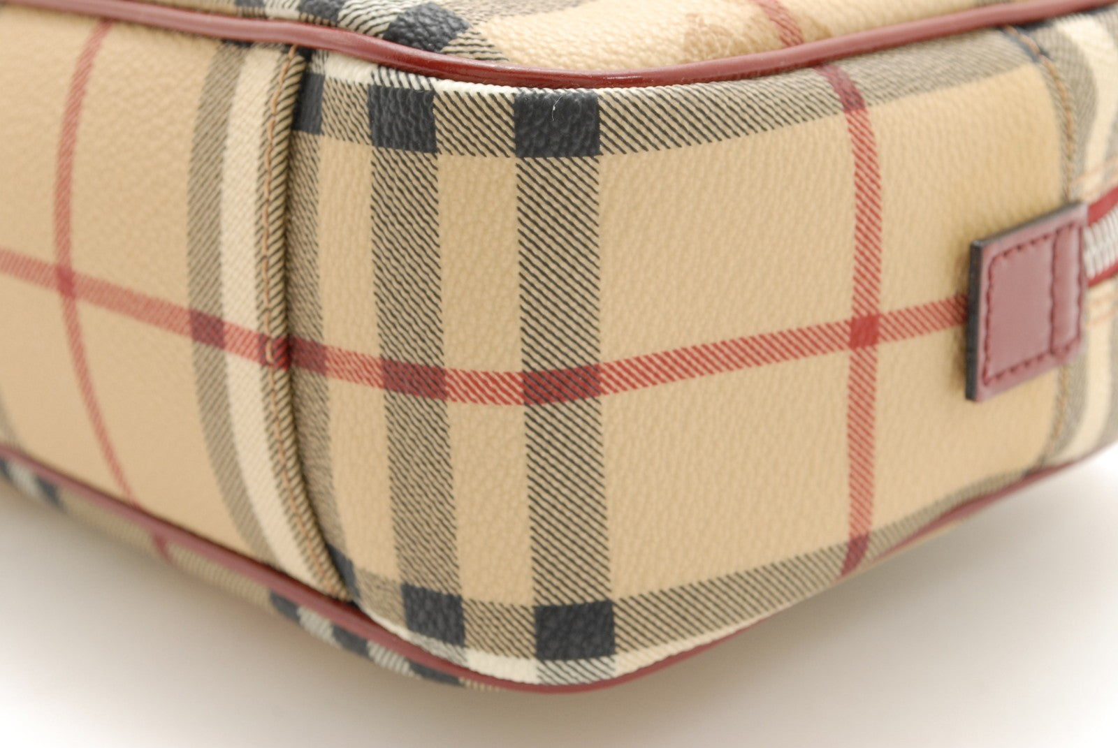 Burberry Nova Shoulder Bag - Red, Leather and PVC Canvas