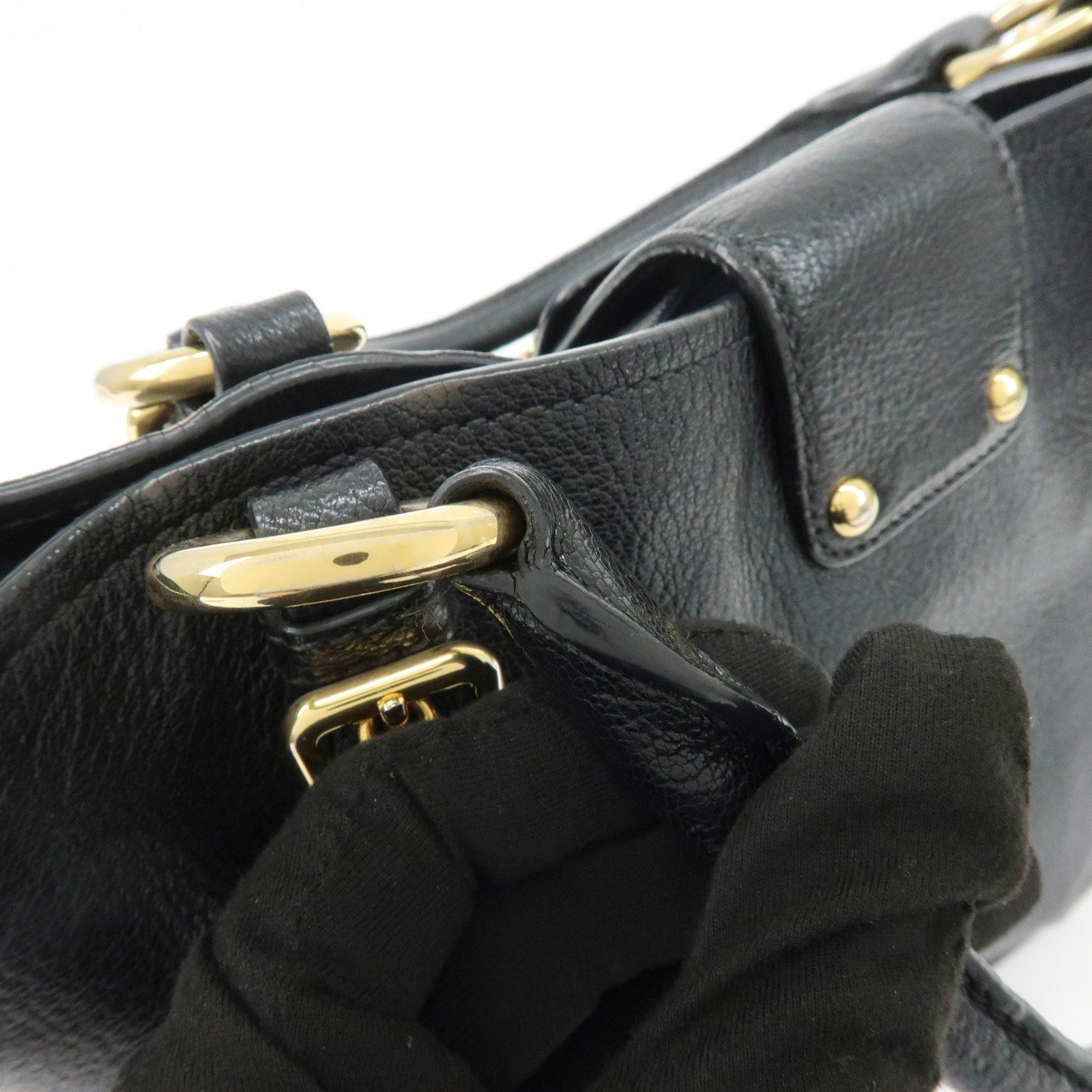 Miu Miu Madras Hand Bag - Black, Leather