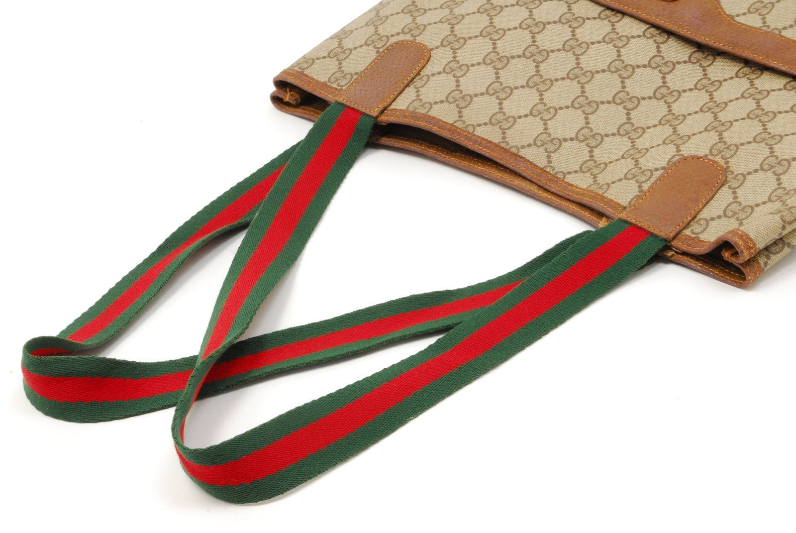 Gucci Sherry Line Shoulder Tote Handbag - Brown, PVC Leather