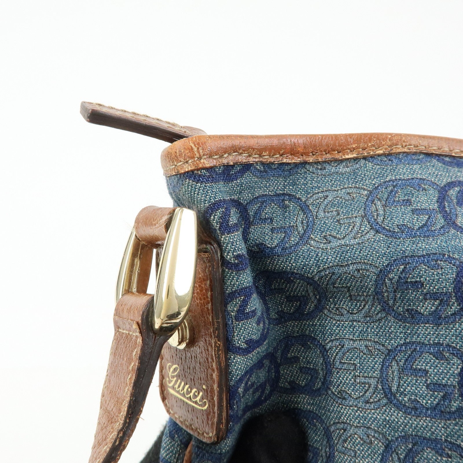 Gucci Abbey Shoulder Bag - Blue, Denim and Leather