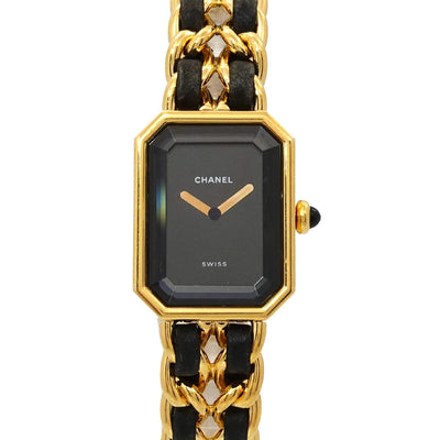CHANEL Premiere Size L H0001 Watch - Black, Stainless steel/Leather