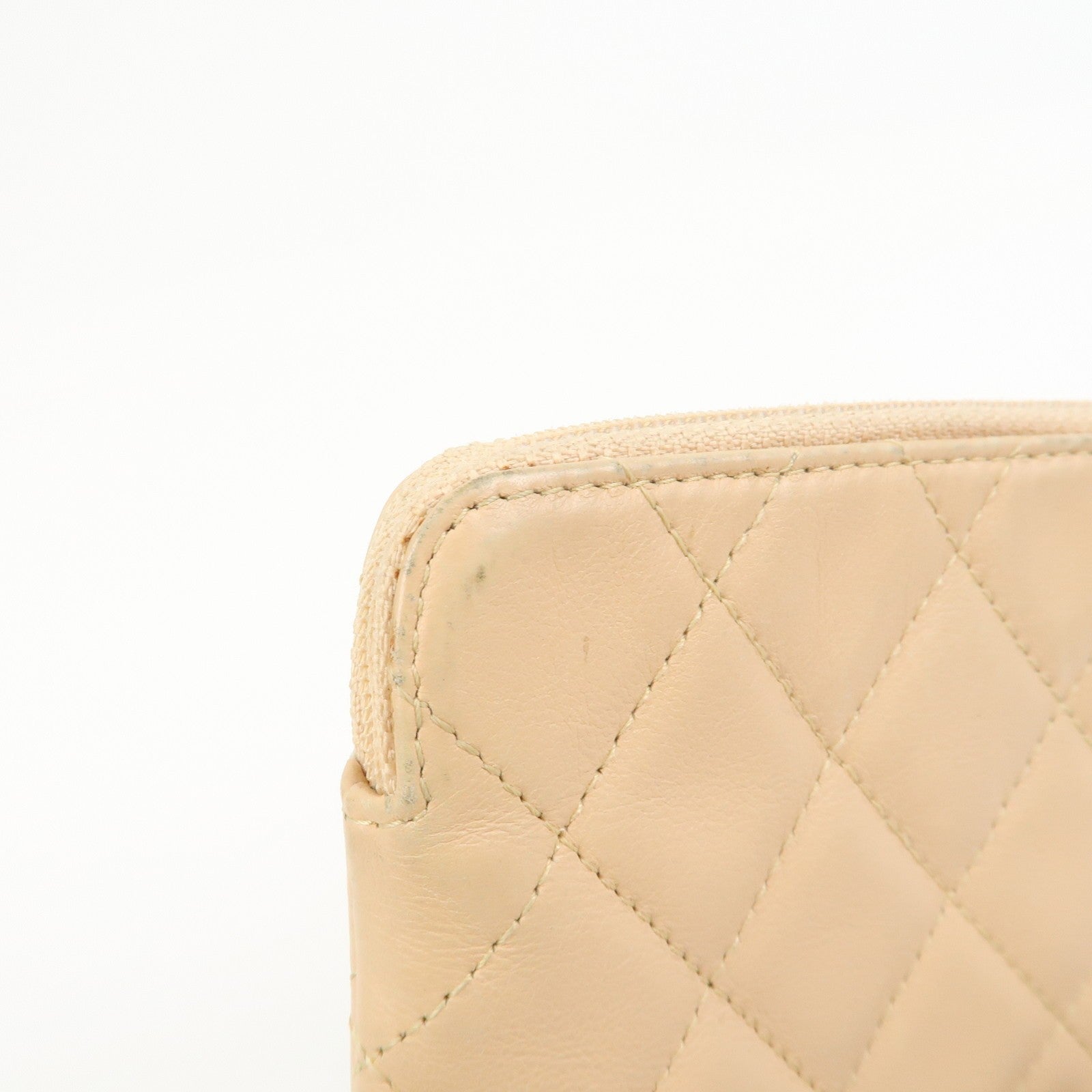 CHANEL Cambon Line Cosmetic Pouch - Beige, Lamb Skin