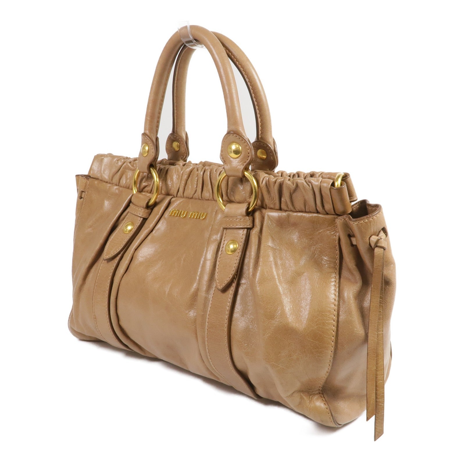 Miu Miu GHW 2 Way Shoulder Bag - Brown, Calfskin Leather