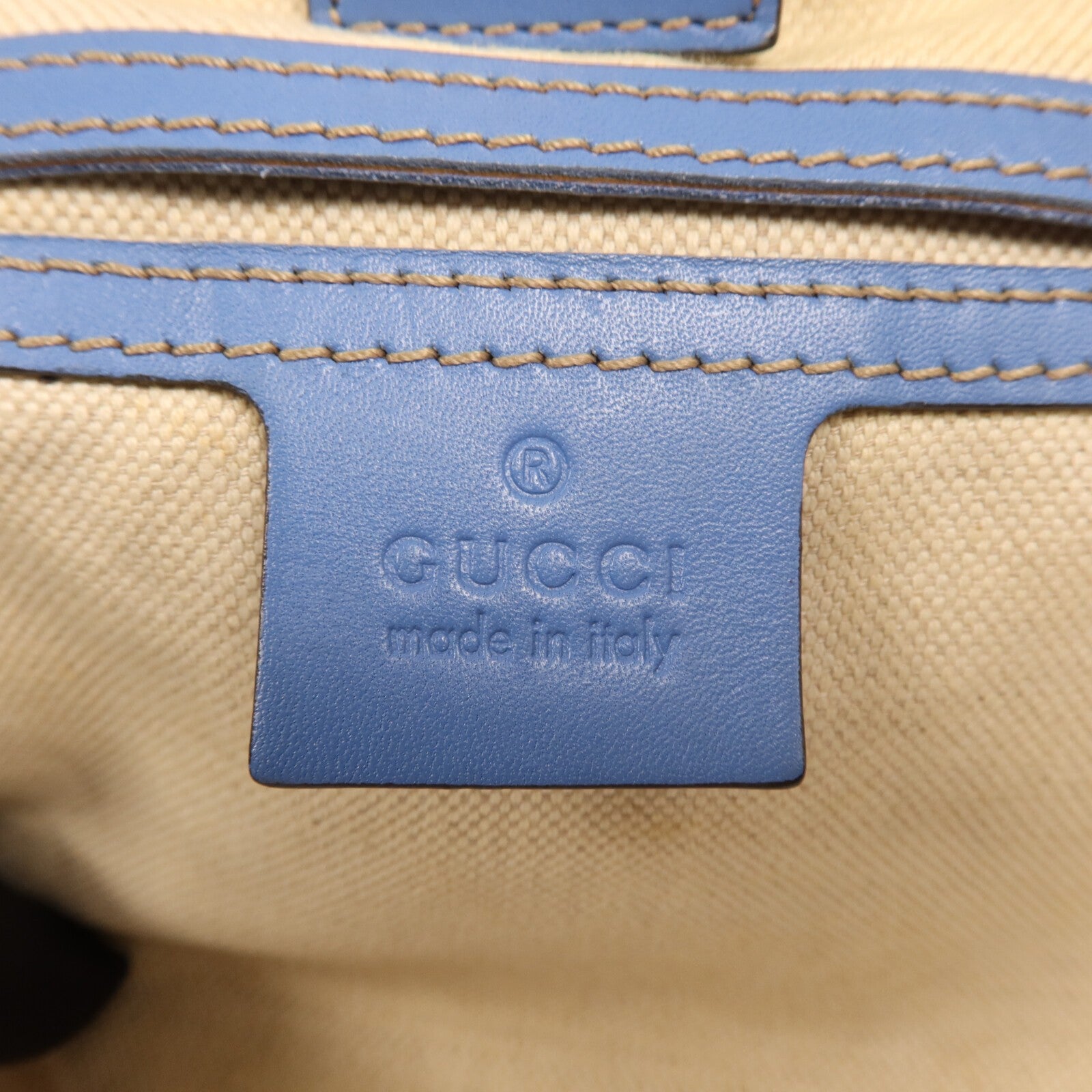 Gucci GHW GG Supreme Medium Joy Tote Bag - Brown/Blue, Coated Canvas