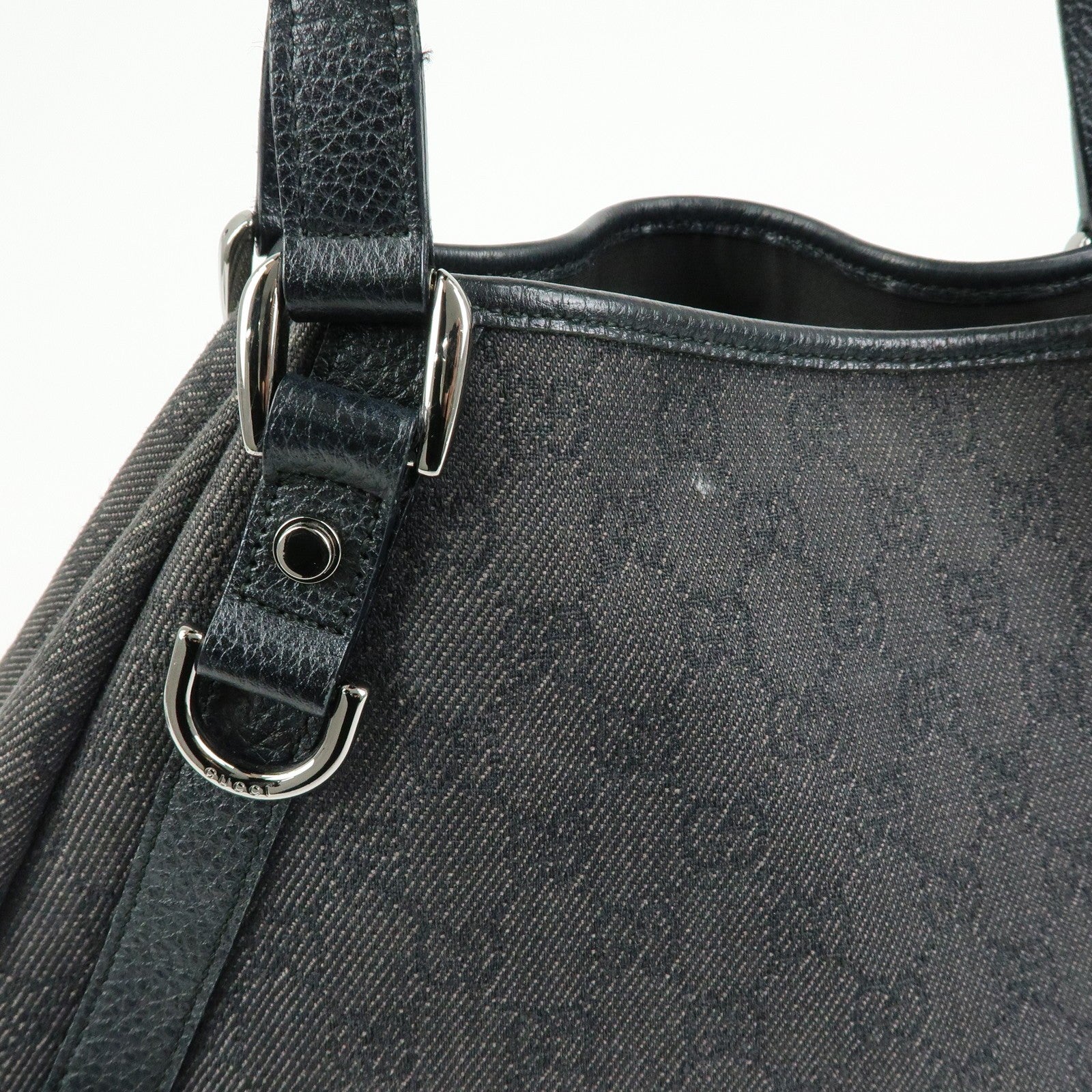 Gucci Abbey GG Monogram Tote Bag - Black, Denim