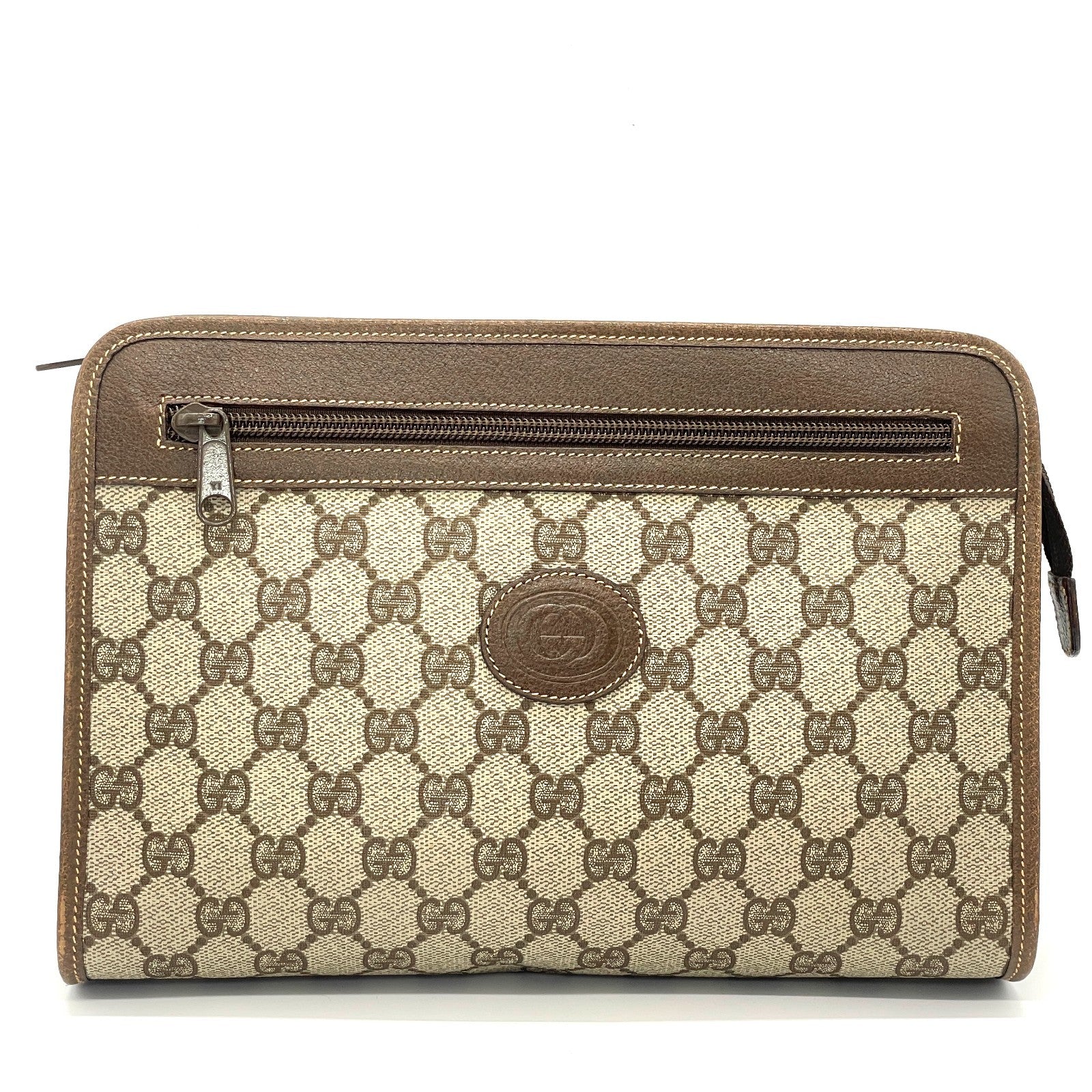 Gucci GG Clutch Bag - Brown, PVC Leather