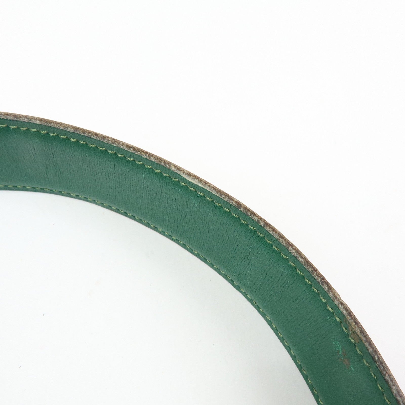 Hermès H Buckle Reversible Constance Belt - Gold Green, Veau Epsom Leather