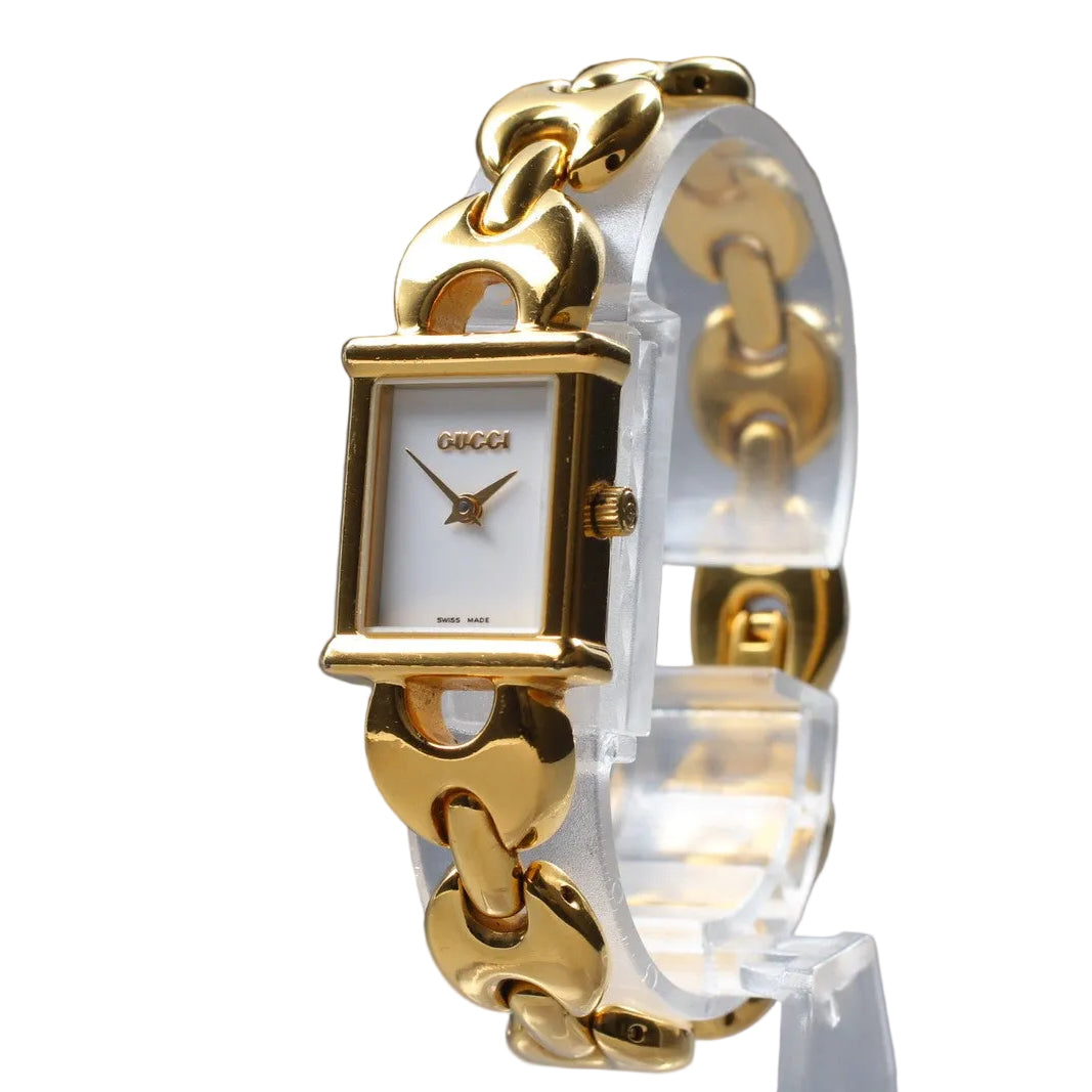 Gucci 1800L.2 Wristwatch - Gold, Stainless Steel, Leather