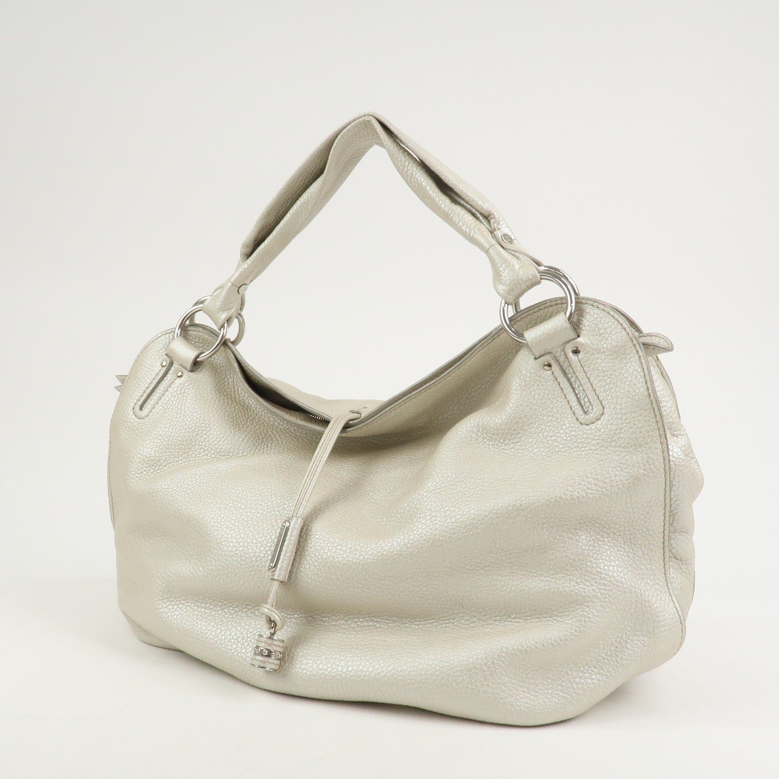 Celine Shoulder Bag Tote Bag - Silver, Leather