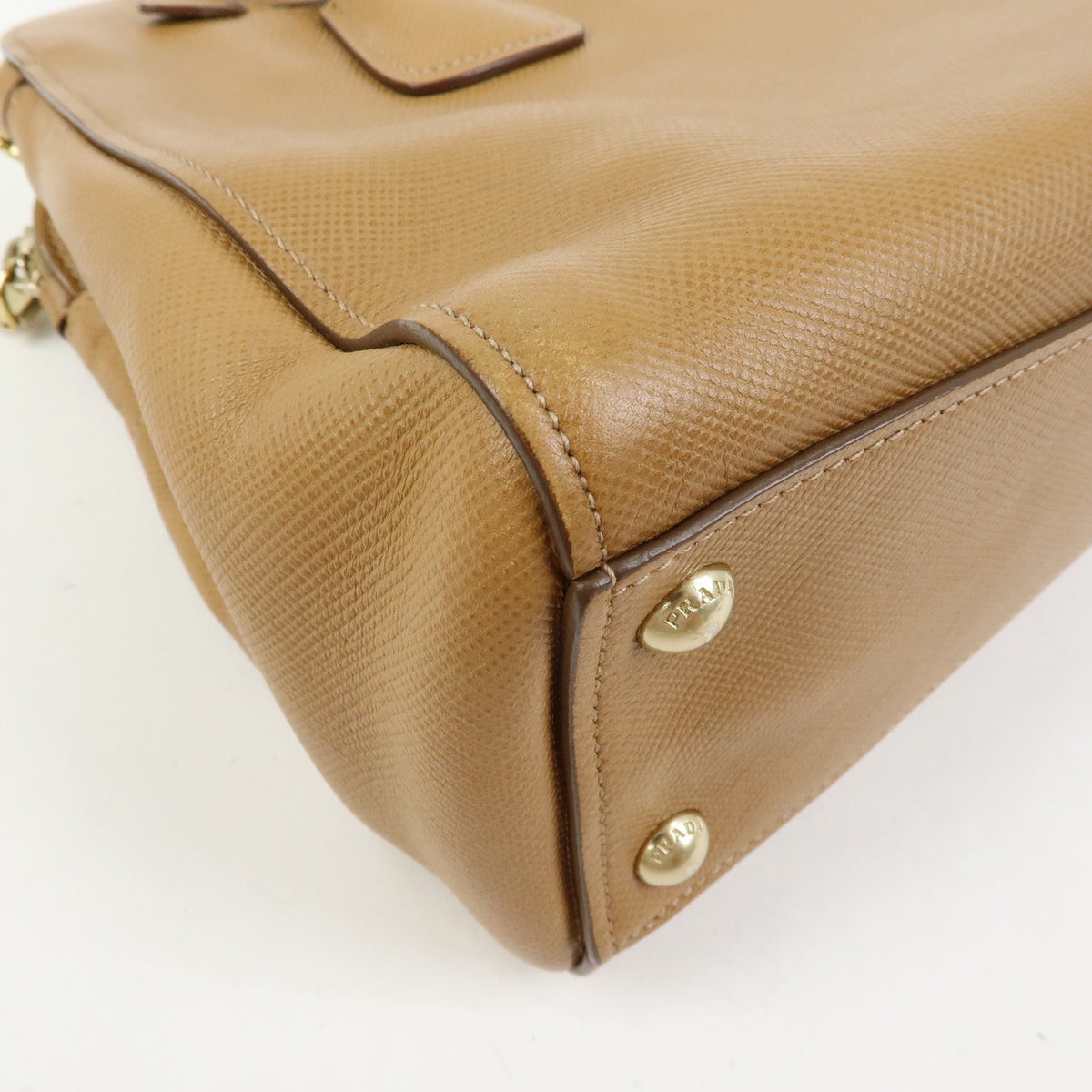 Prada2way Hand Bag - Camel, Saffiano Leather