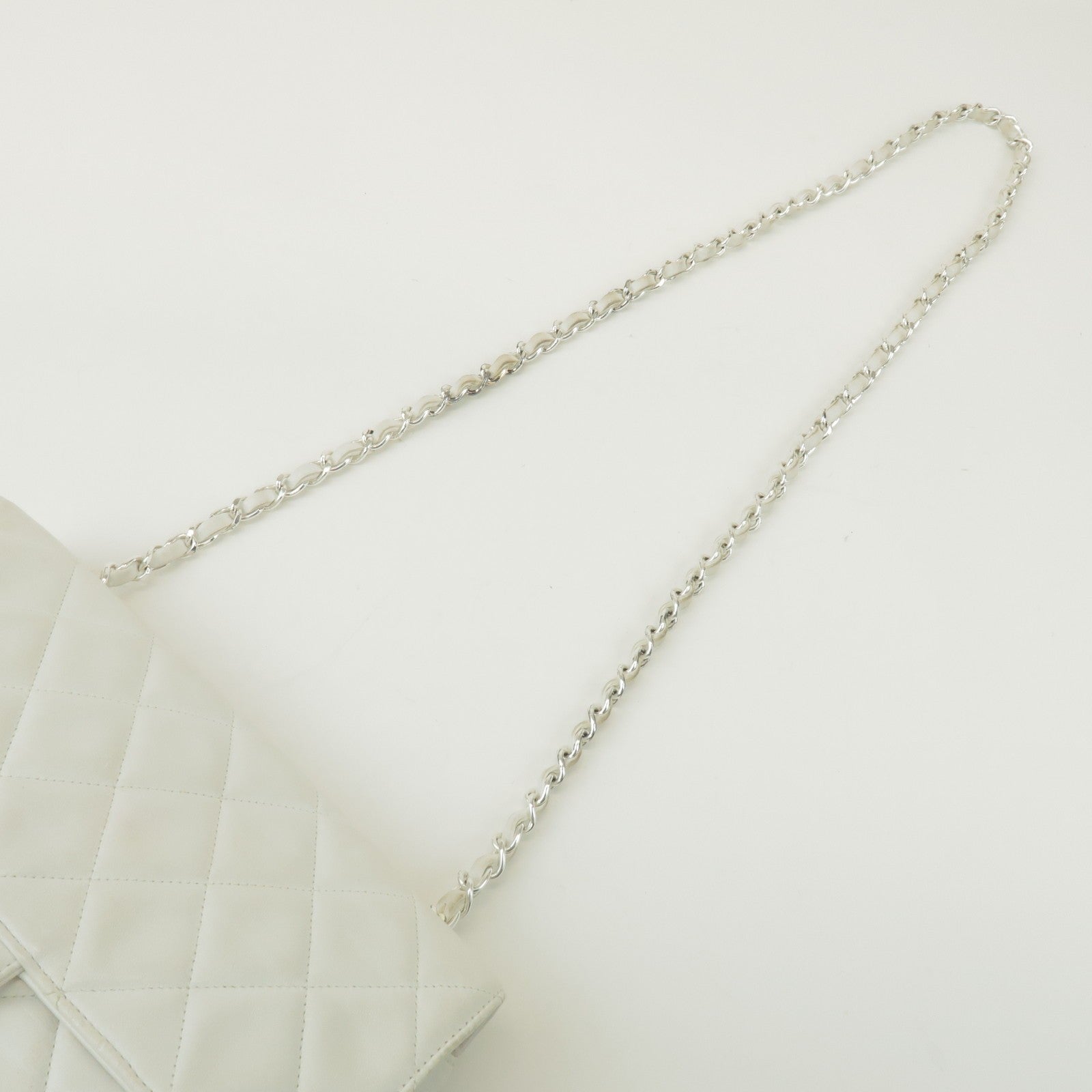 Chanel Matelasse Chain Shoulder Bag - White, Lamb Skin