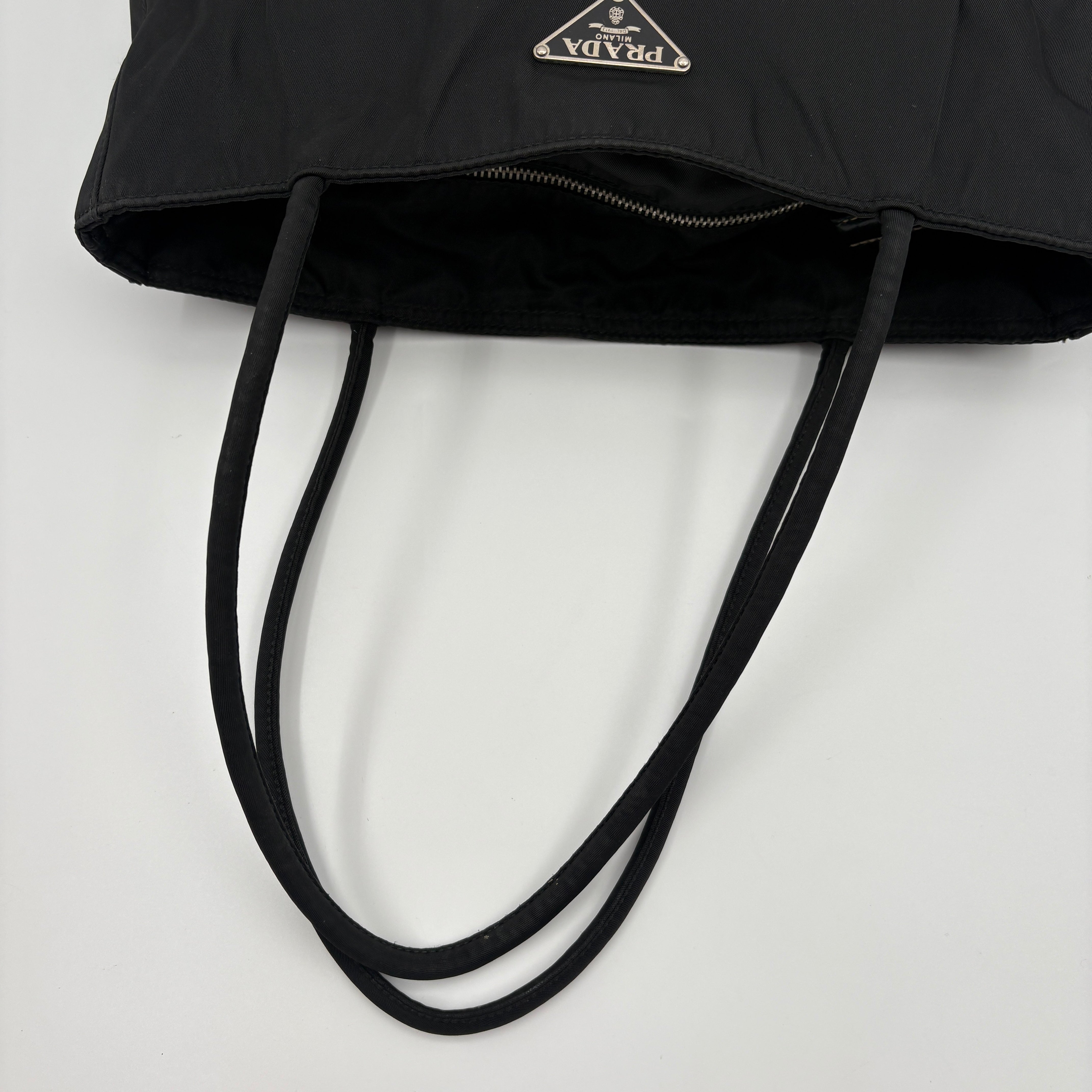 Prada Triangle Tote Shoulder Bag Nylon